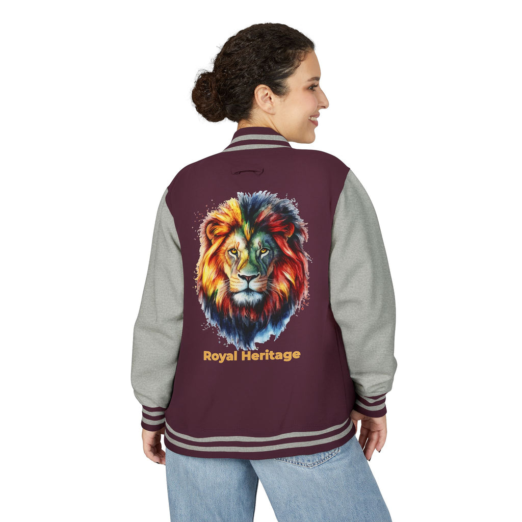 Lion Graphic Letterman Jacket — "Royal Heritage" Varsity Jacket