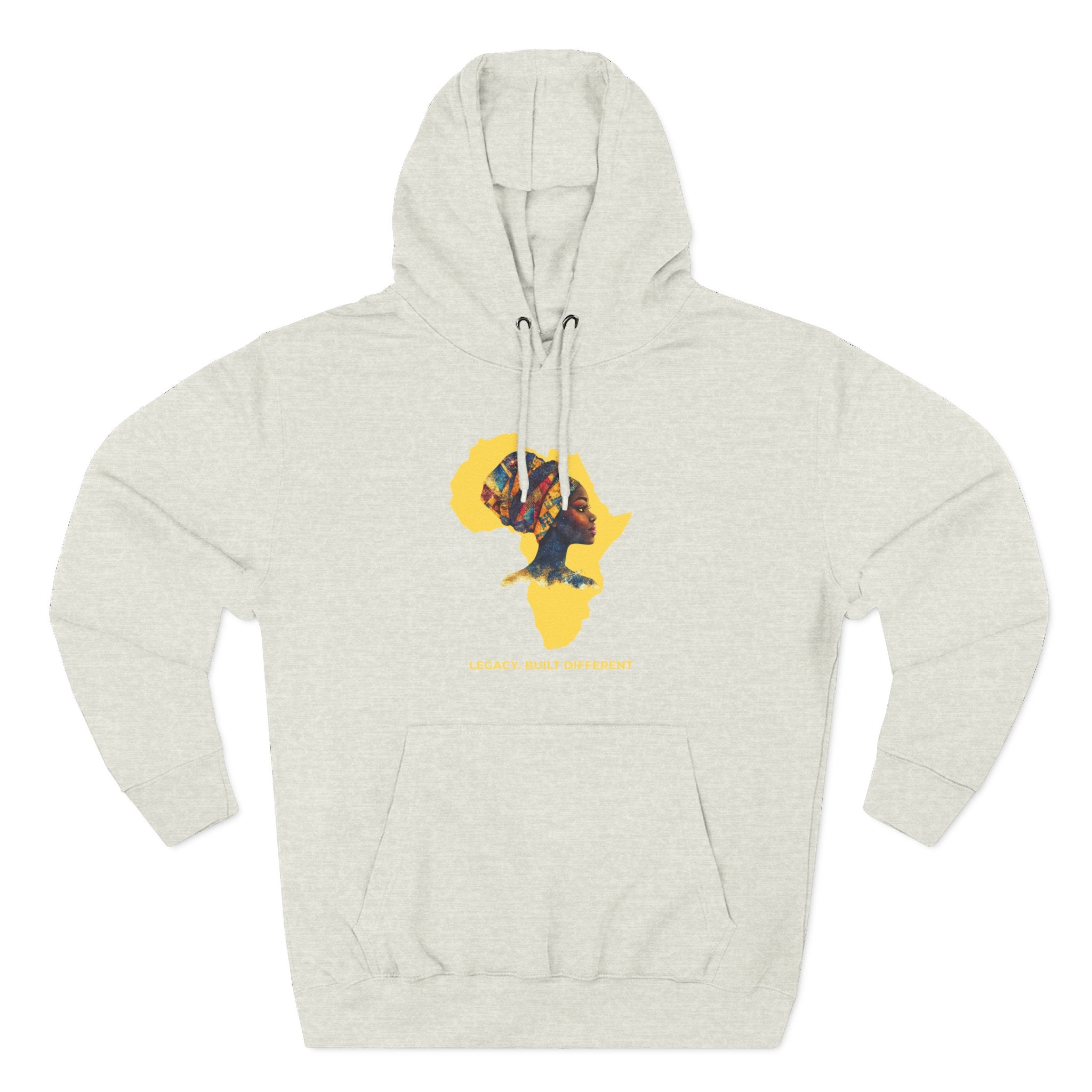 Hoodie — African Profile Art on Yellow Africa Silhouette (Legacy, Beauty, Empowerment)