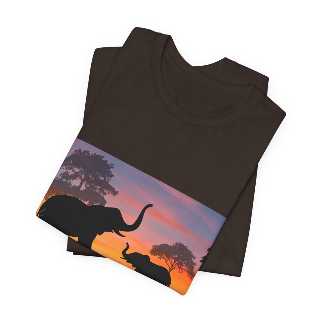 Elephant Sunset Tee — "Legacy, Elephant Heritage" Graphic T-Shirt