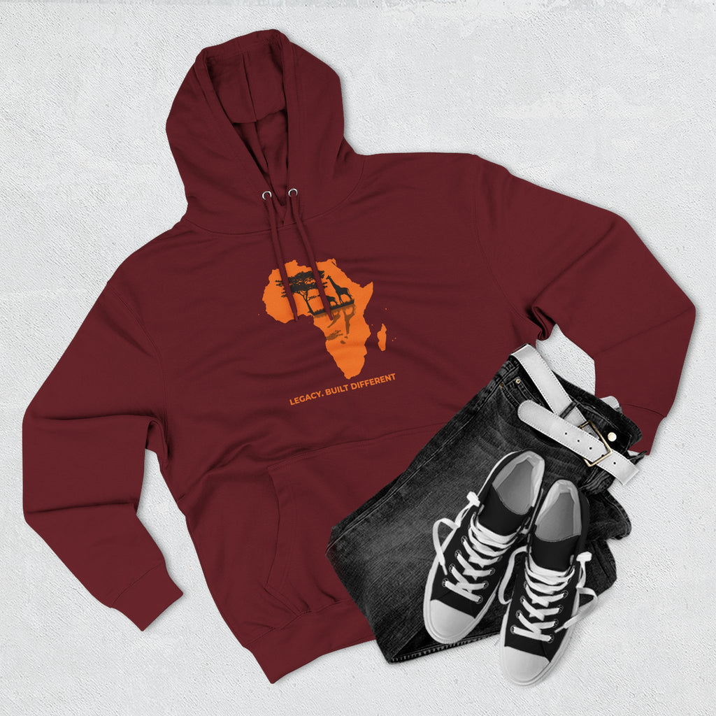 Africa Silhouette Hoodie — 'Legacy: Built Different' Graphic Pullover