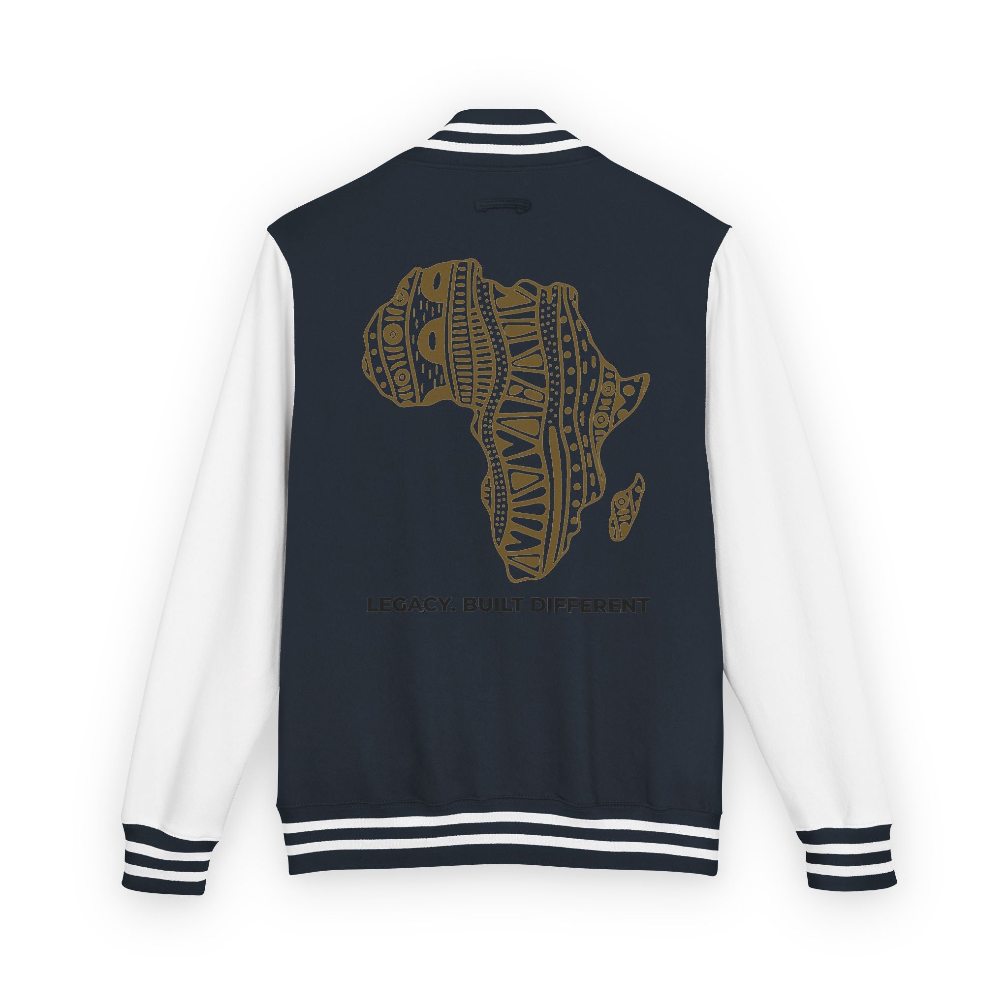 Letterman Jacket — African Pattern Map "Legacy. Built Different"