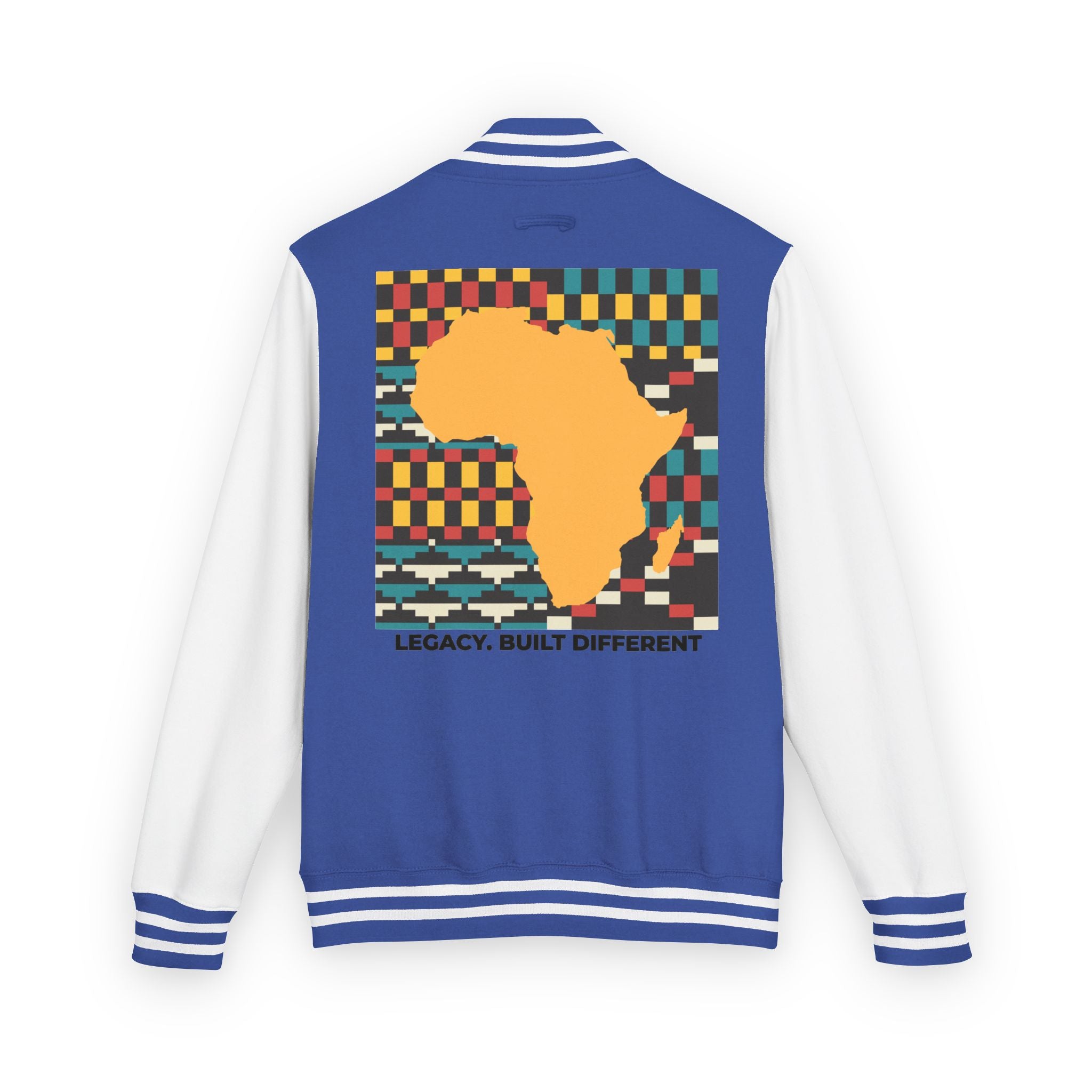 Letterman Jacket - Africa Map Kente Pattern "Legacy Built Different"