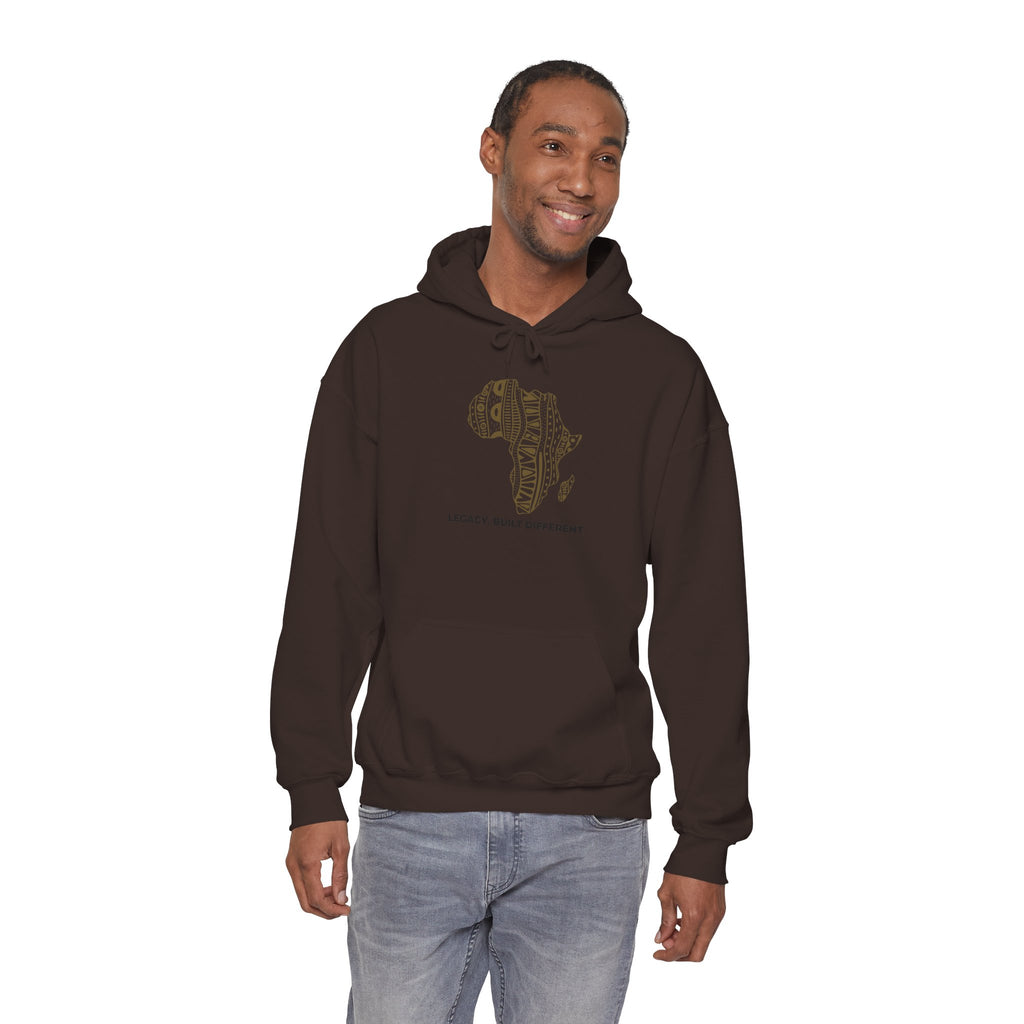 Africa Pattern Hoodie — "Legacy. Built Different." Graphic Sweatshirt