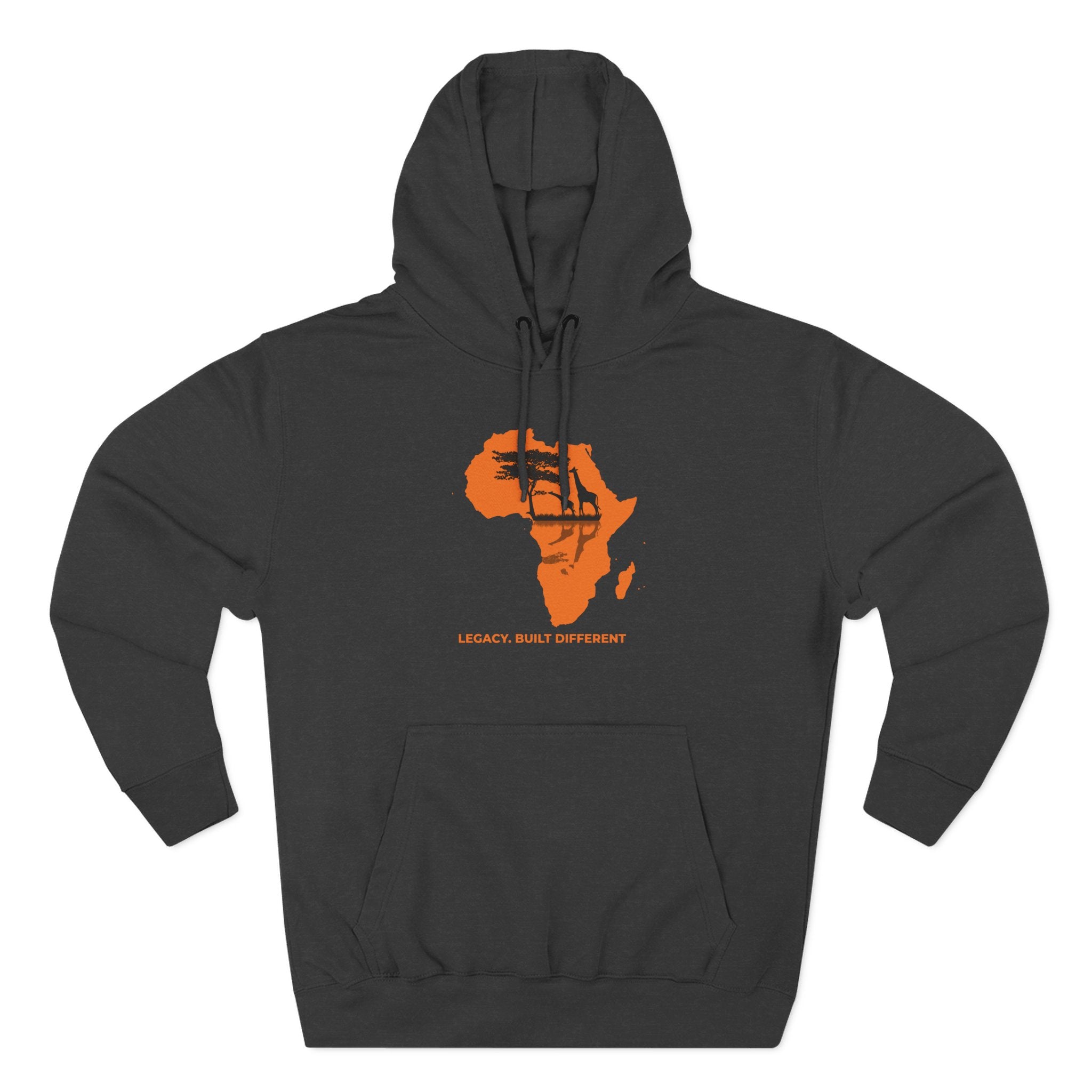 Africa Silhouette Hoodie — 'Legacy: Built Different' Graphic Pullover