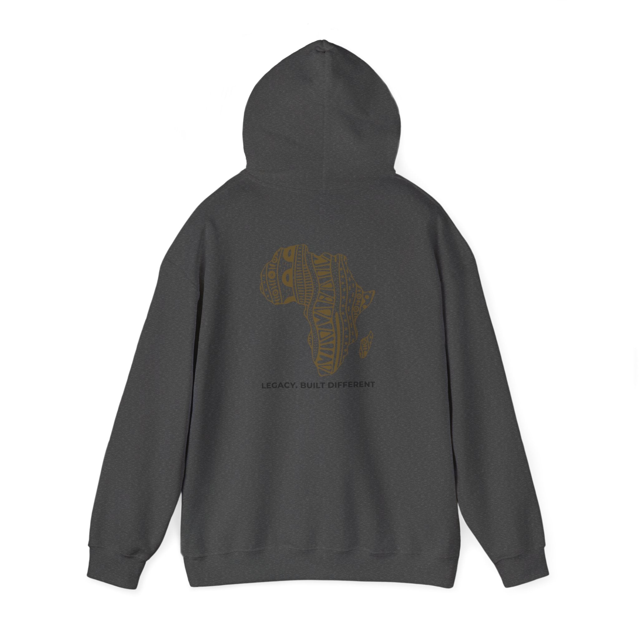 Africa Pattern Hoodie — "Legacy. Built Different." Graphic Sweatshirt