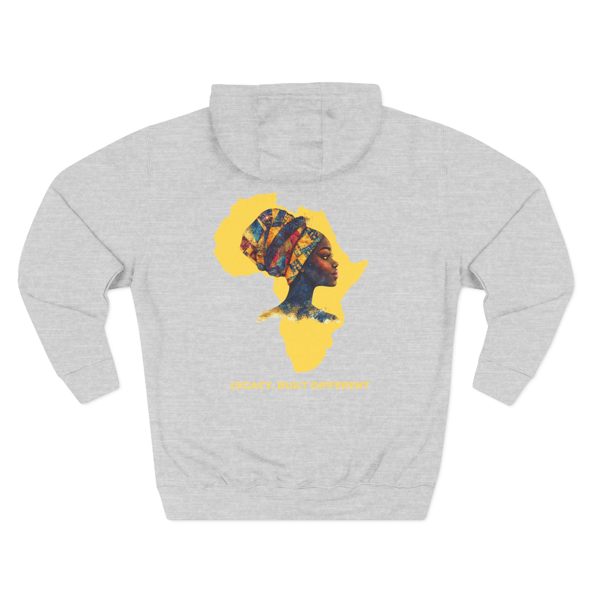 Hoodie — African Profile Art on Yellow Africa Silhouette (Legacy, Beauty, Empowerment)