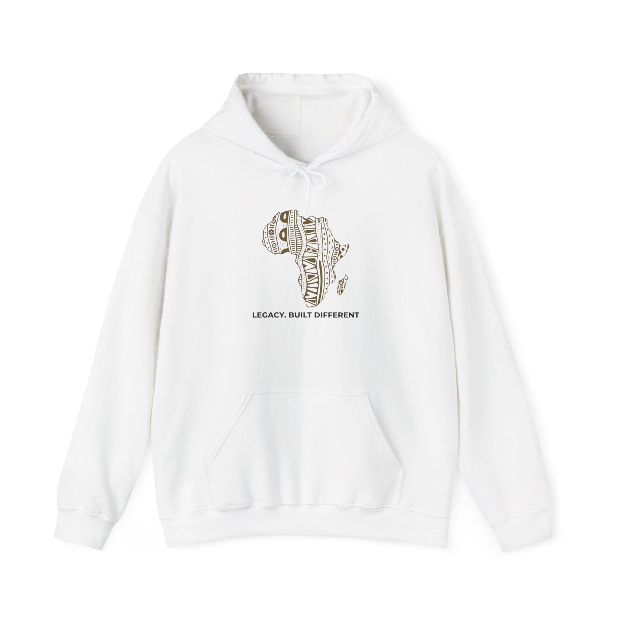 Africa Pattern Hoodie — "Legacy. Built Different." Graphic Sweatshirt