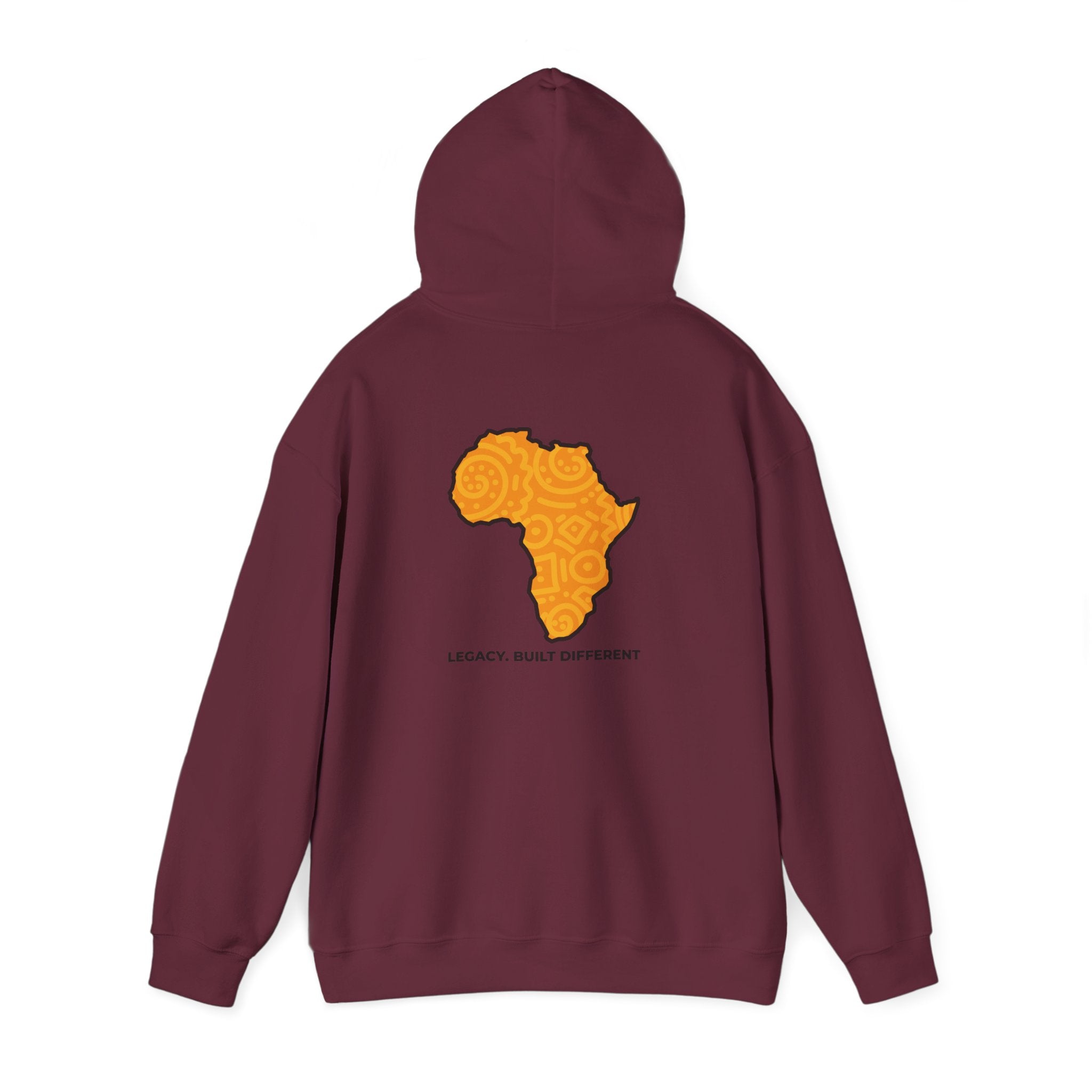 Africa Map Hoodie — "Legacy. Built Different." Printed Pullover
