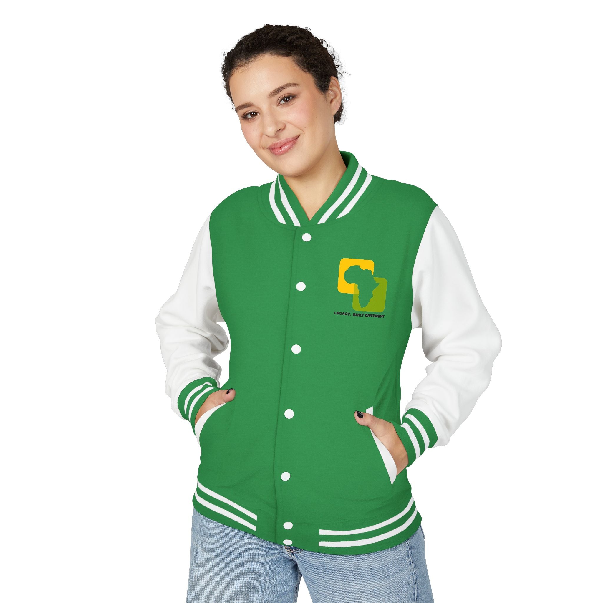 Letterman Jacket — Afrocentric Africa Map Design ("Legacy. Built Different")
