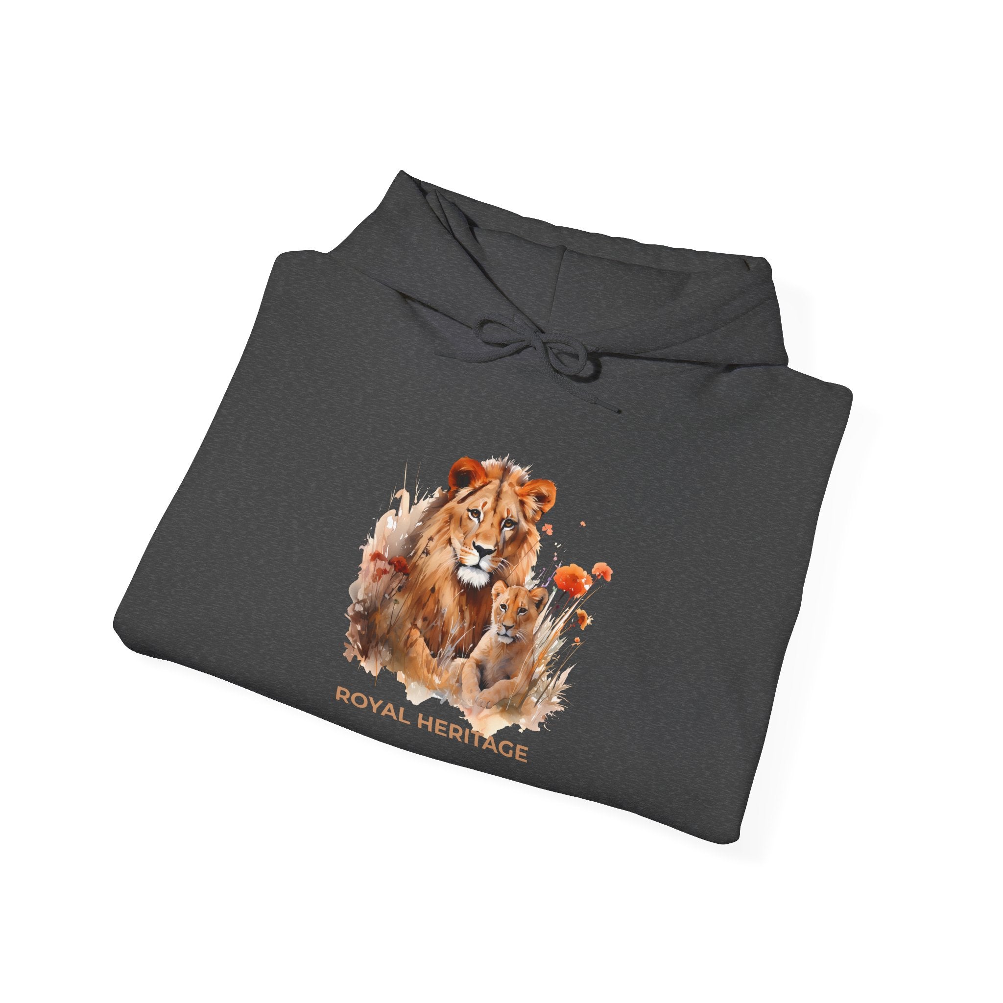 Hoodie — 'Royal Heritage' Lion & Cub Graphic Pullover