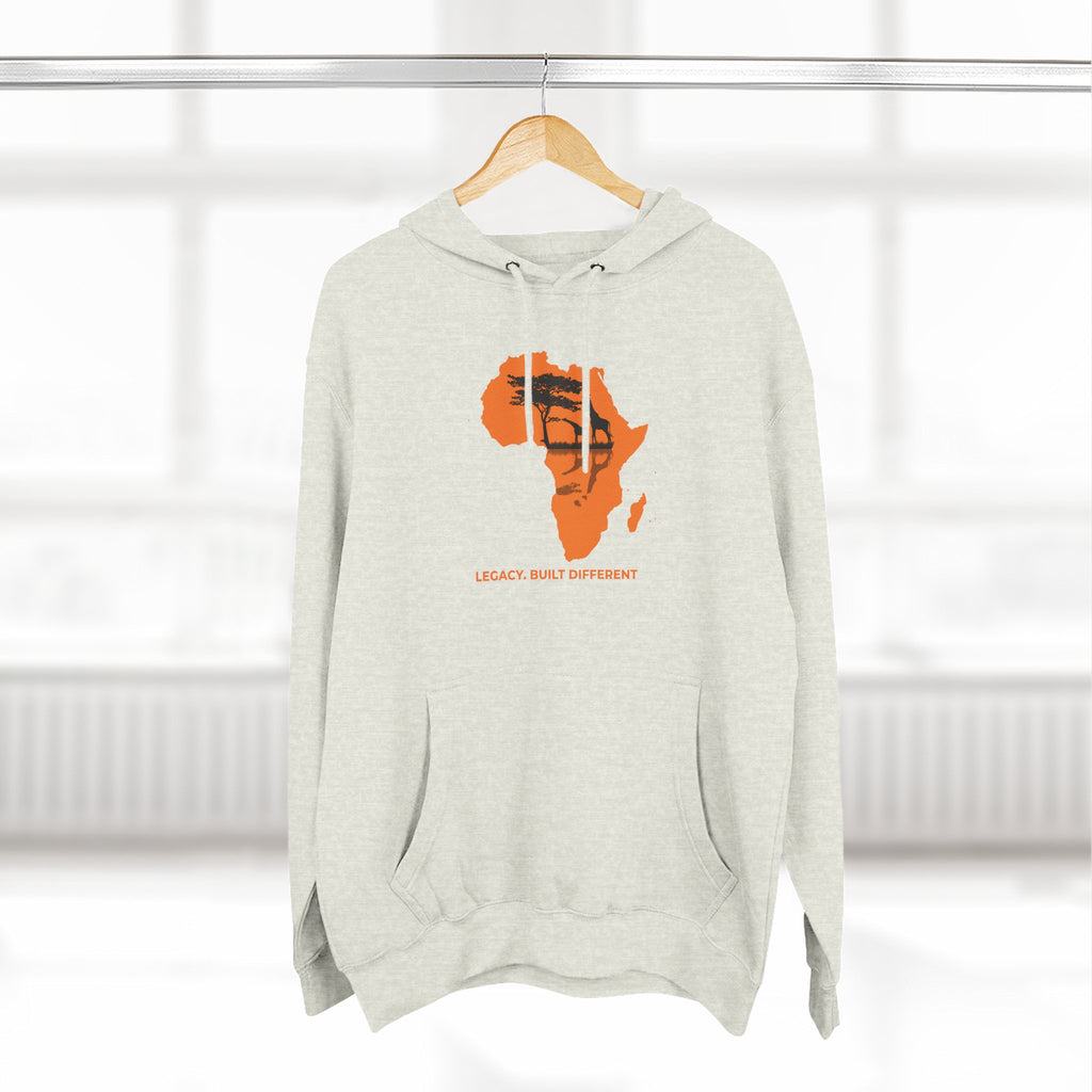 Africa Silhouette Hoodie — 'Legacy: Built Different' Graphic Pullover