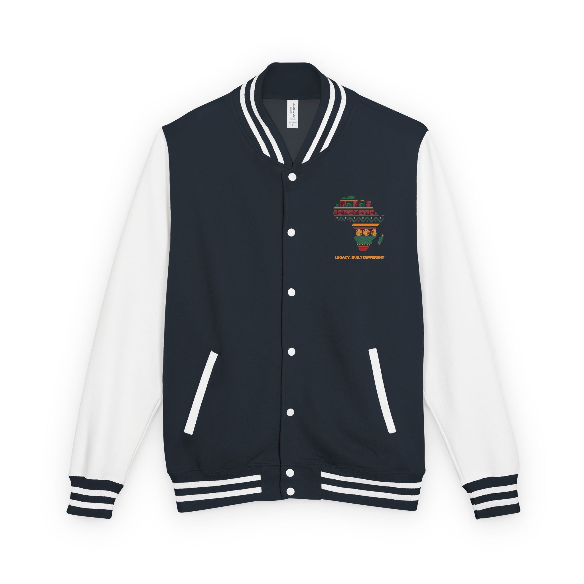 Africa Pattern Letterman Jacket — "Legacy, Unity, Strength"