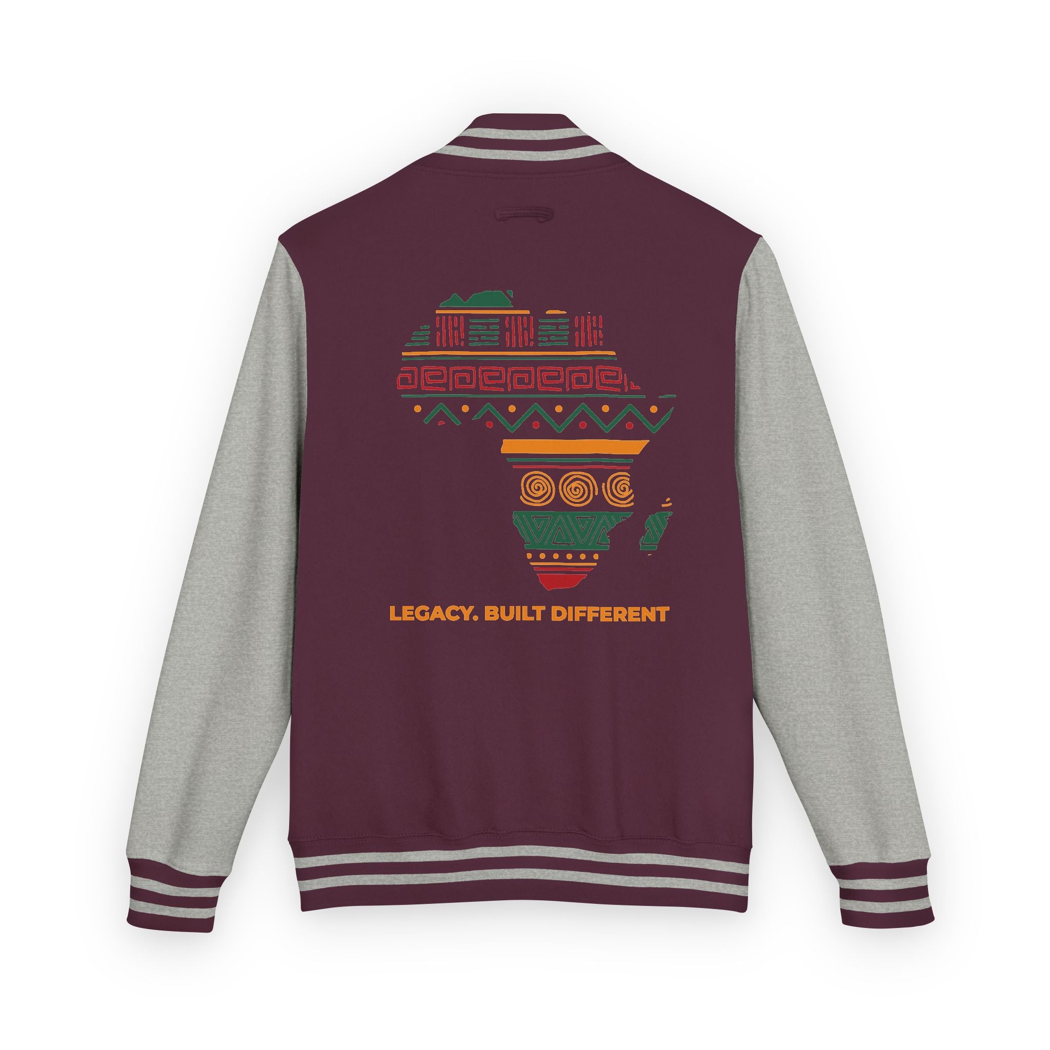 Africa Pattern Letterman Jacket — "Legacy, Unity, Strength"