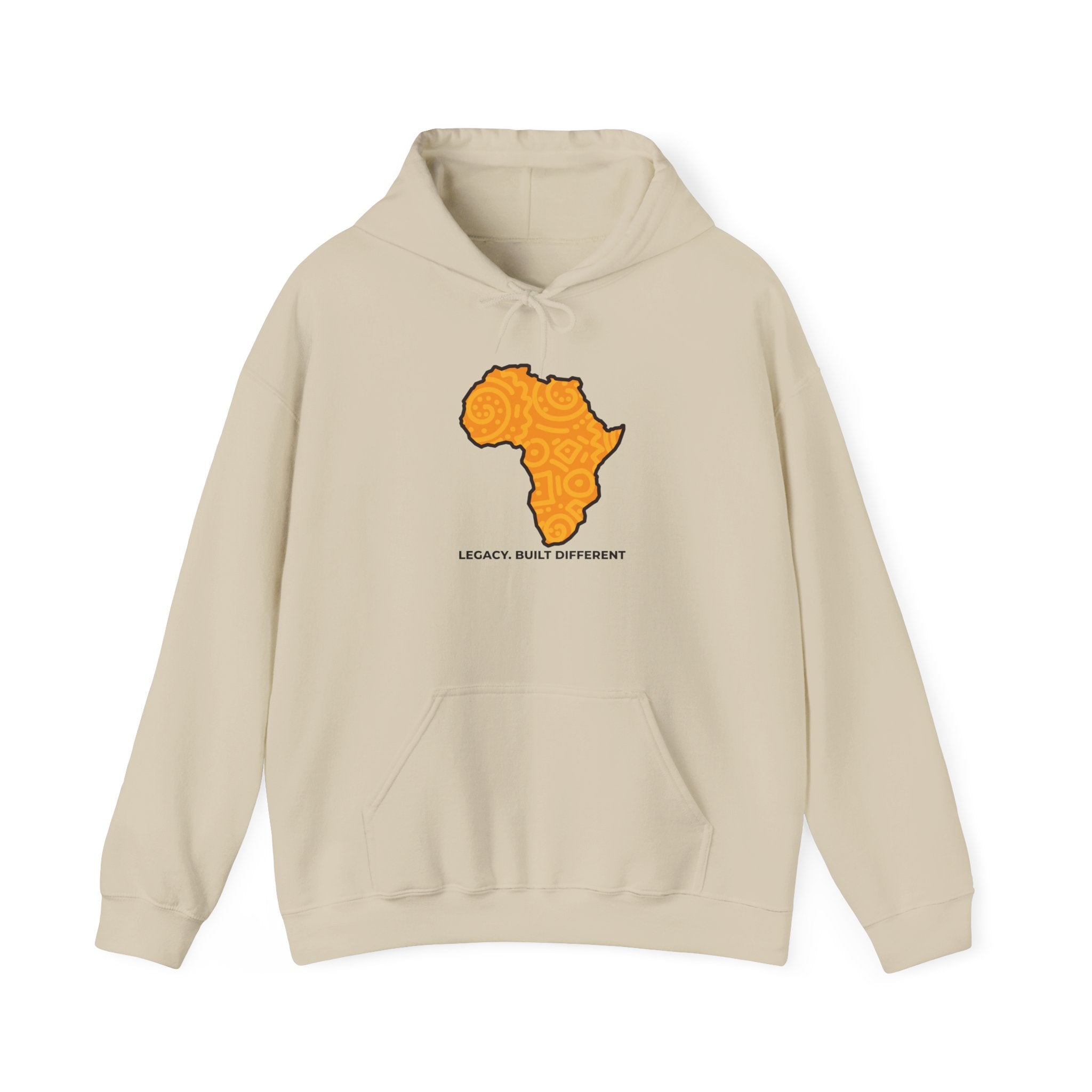 Africa Map Hoodie — "Legacy. Built Different." Printed Pullover
