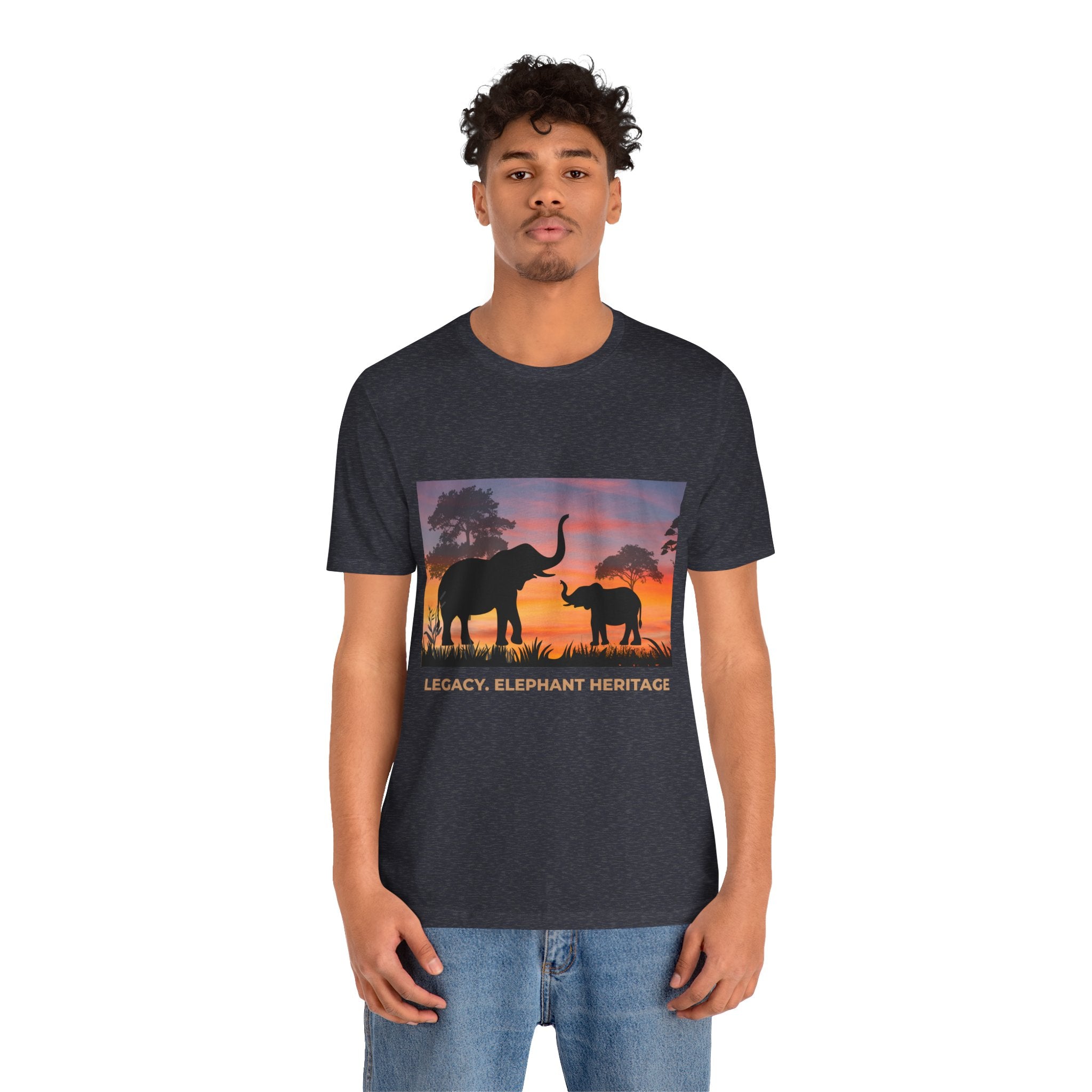Elephant Sunset Tee — "Legacy, Elephant Heritage" Graphic T-Shirt