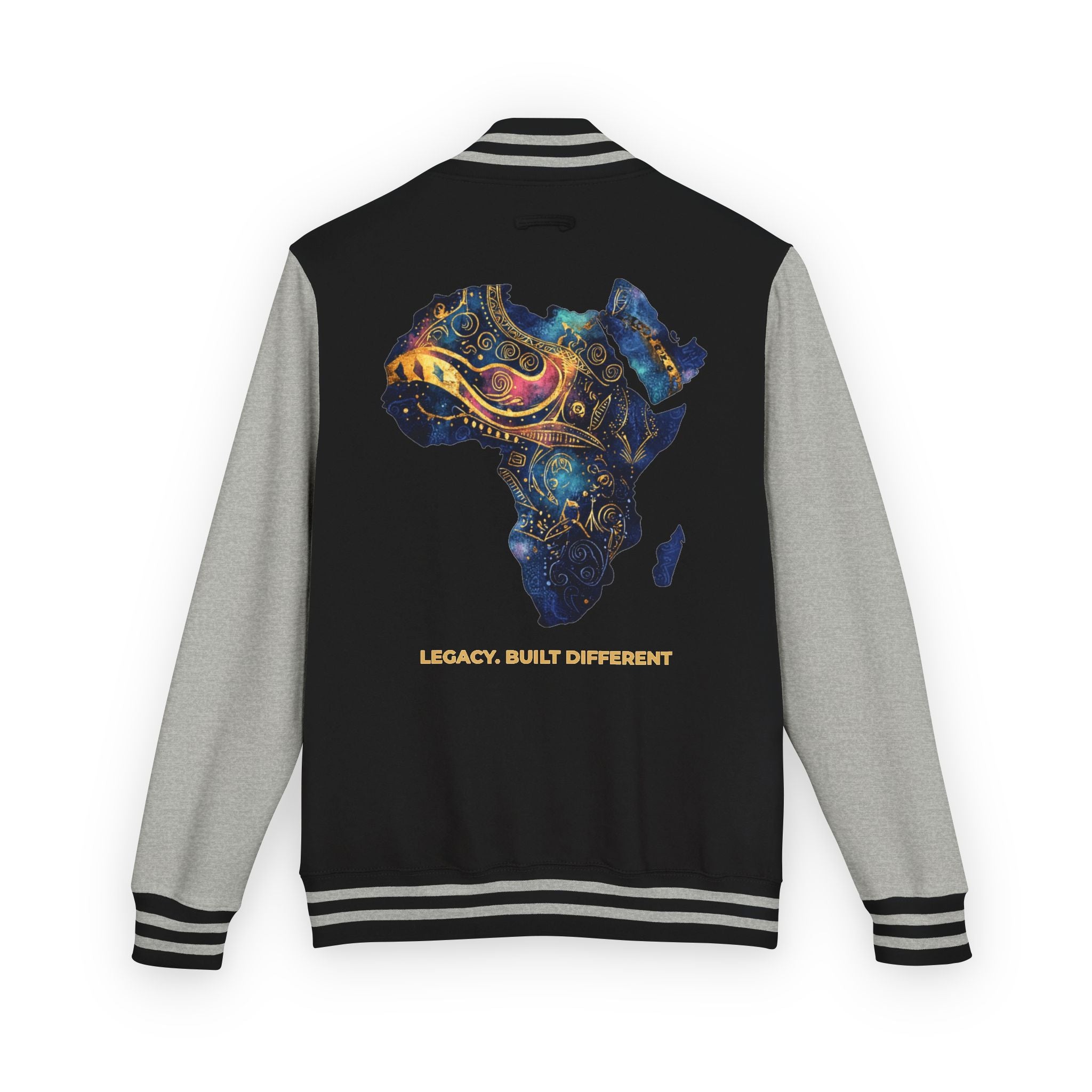 Africa Map Letterman Jacket — Colorful African Continent Graphic Bomber