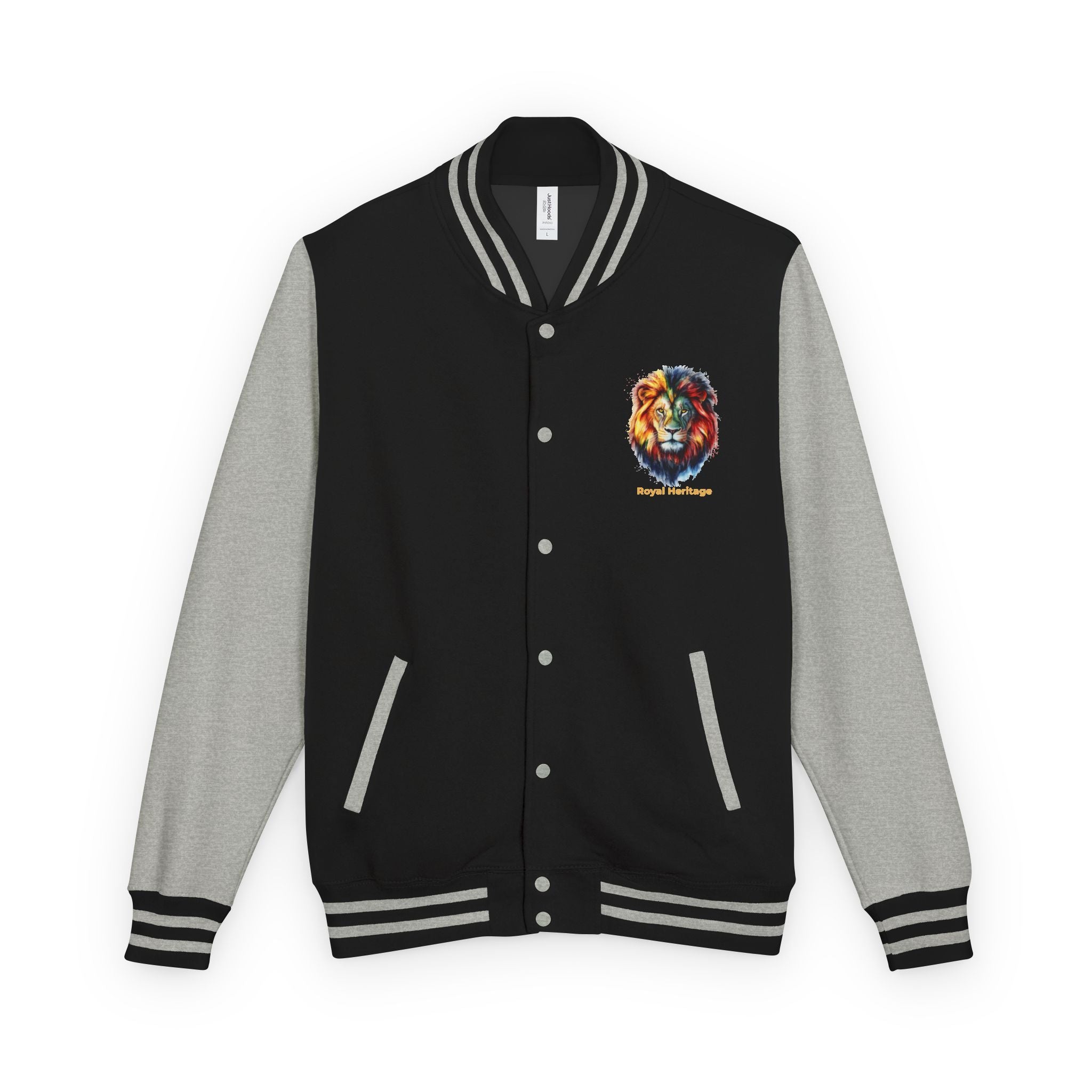 Lion Graphic Letterman Jacket — "Royal Heritage" Varsity Jacket