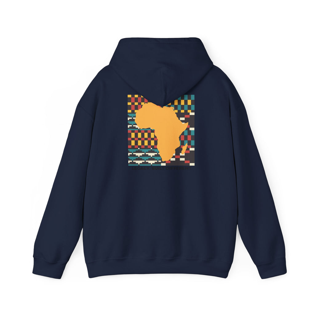 Africa Silhouette Kente Hoodie — "Legacy, Built Different"