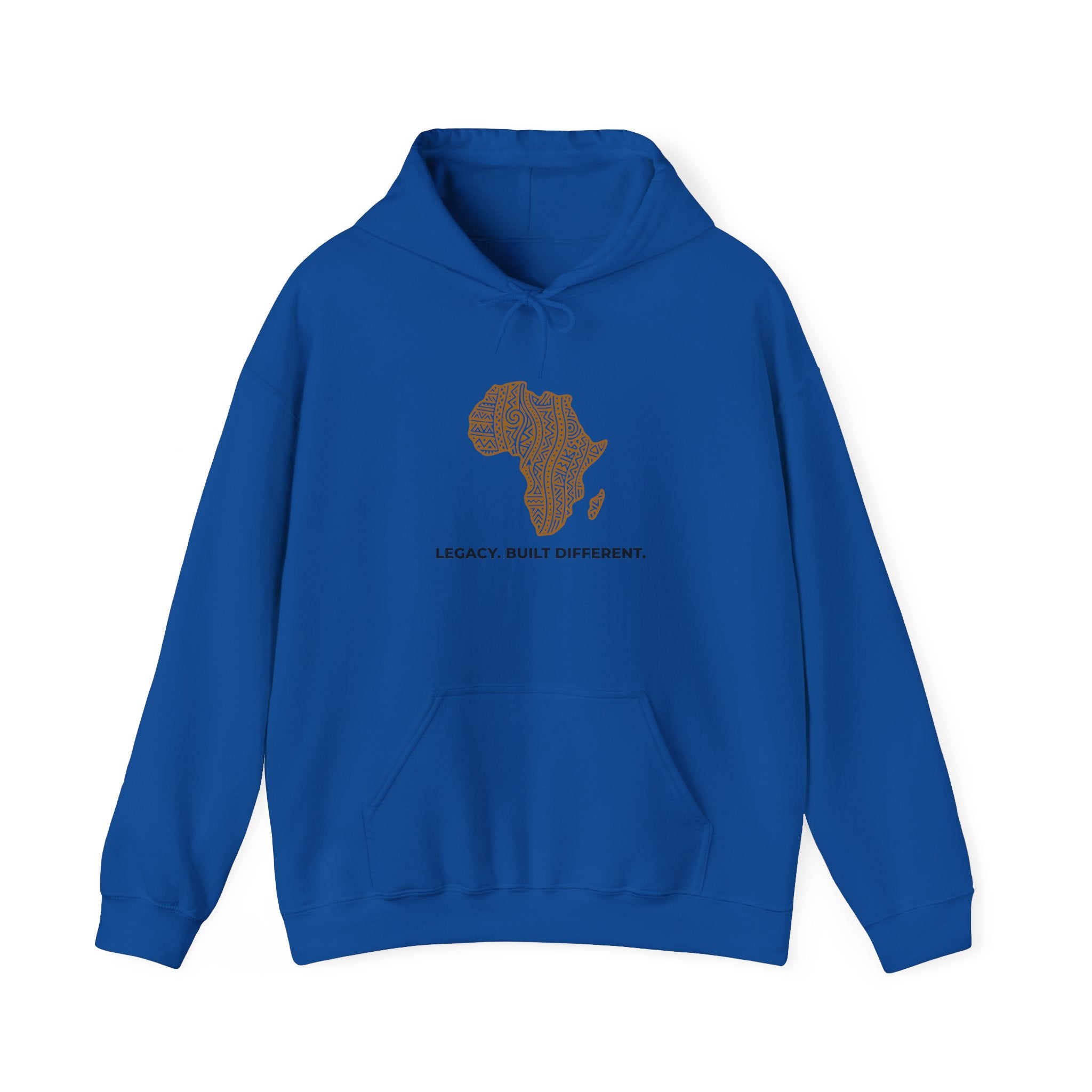 Africa Map Hoodie — 'Legacy. Built Different.' Cultural Pattern Pullover