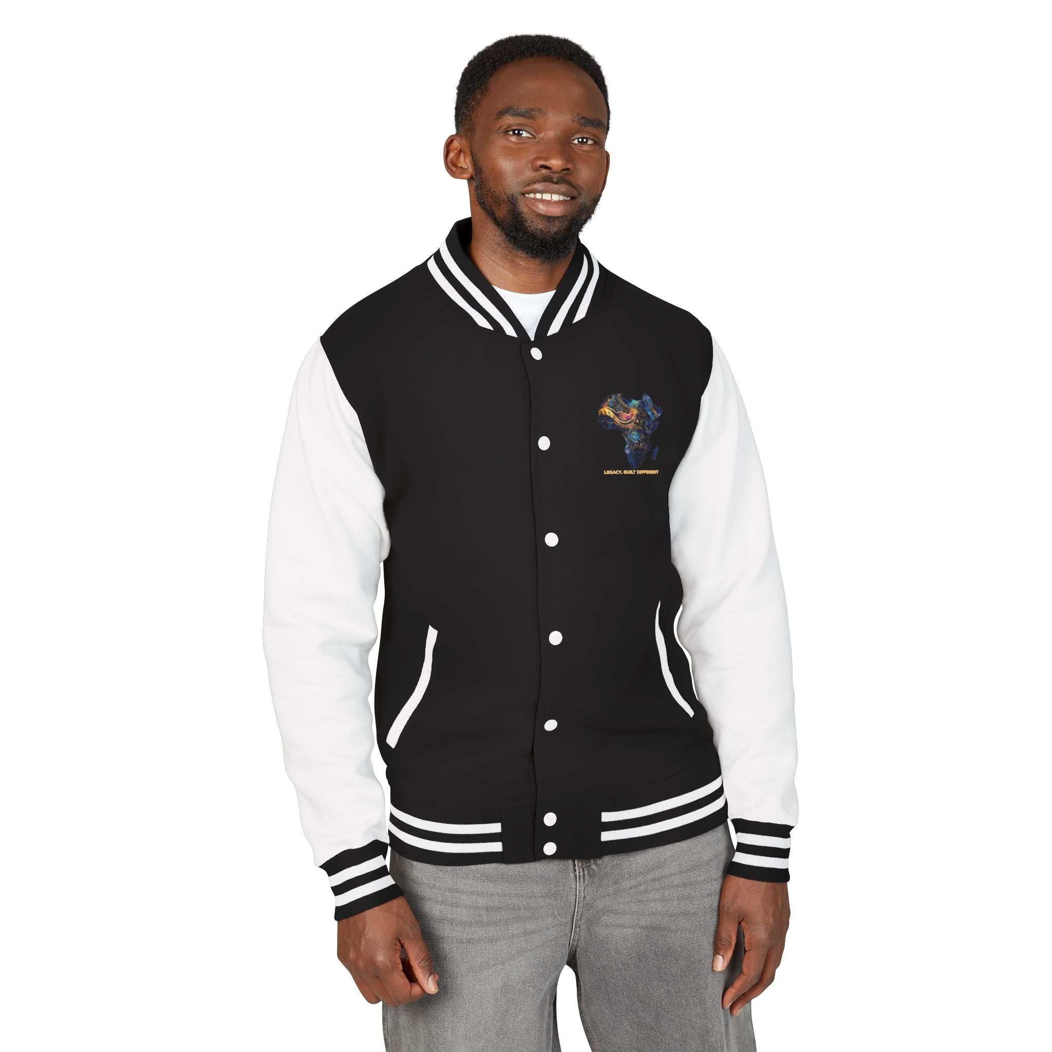Africa Map Letterman Jacket — Colorful African Continent Graphic Bomber