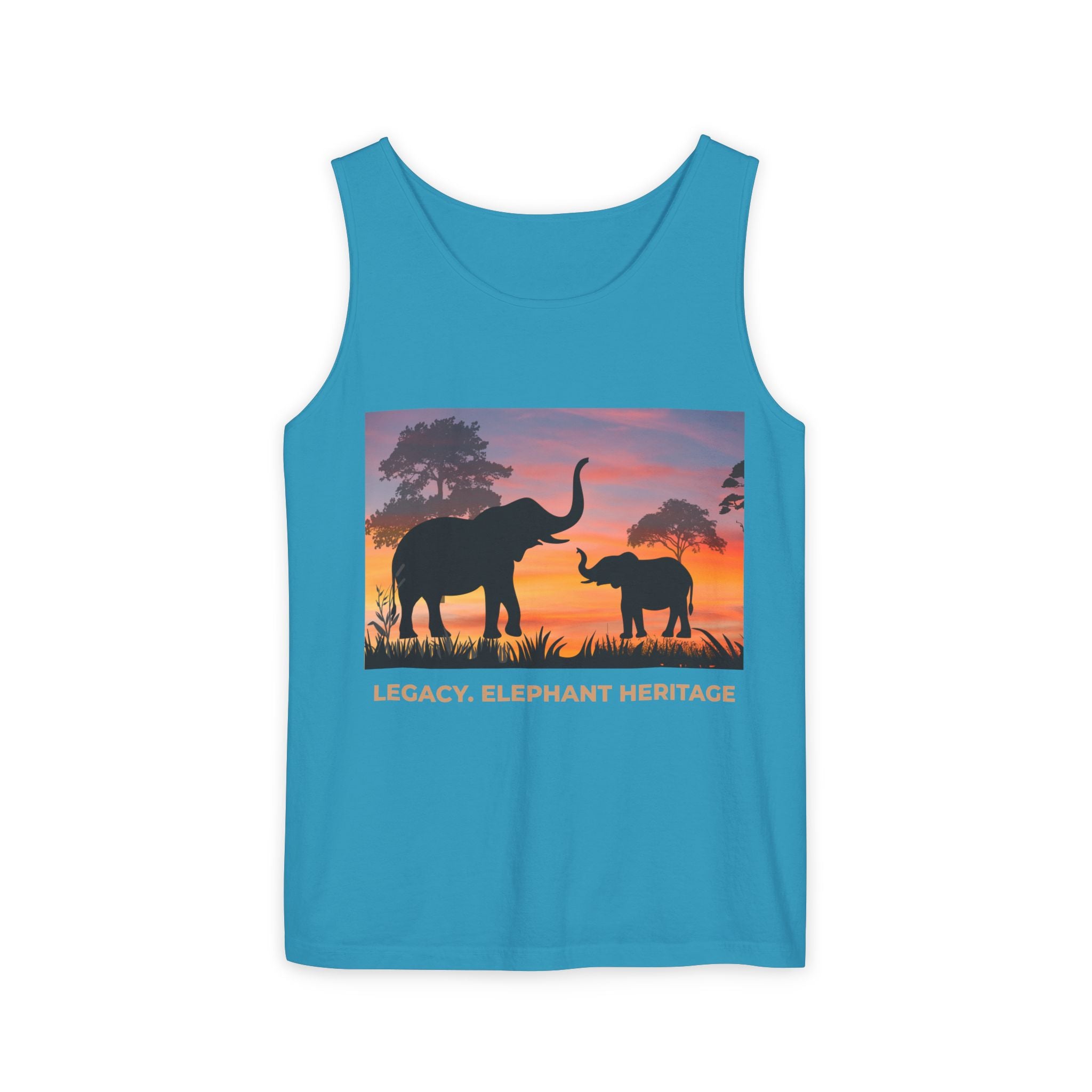Elephant Sunset Tank Top — Mama & Baby Silhouette Beachwear
