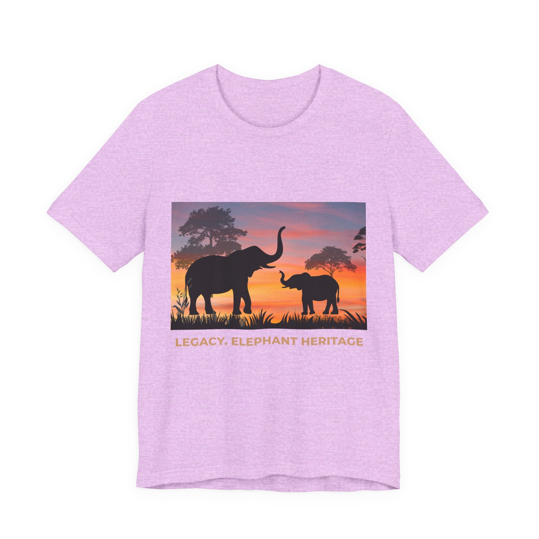 Elephant Sunset Tee — "Legacy, Elephant Heritage" Graphic T-Shirt