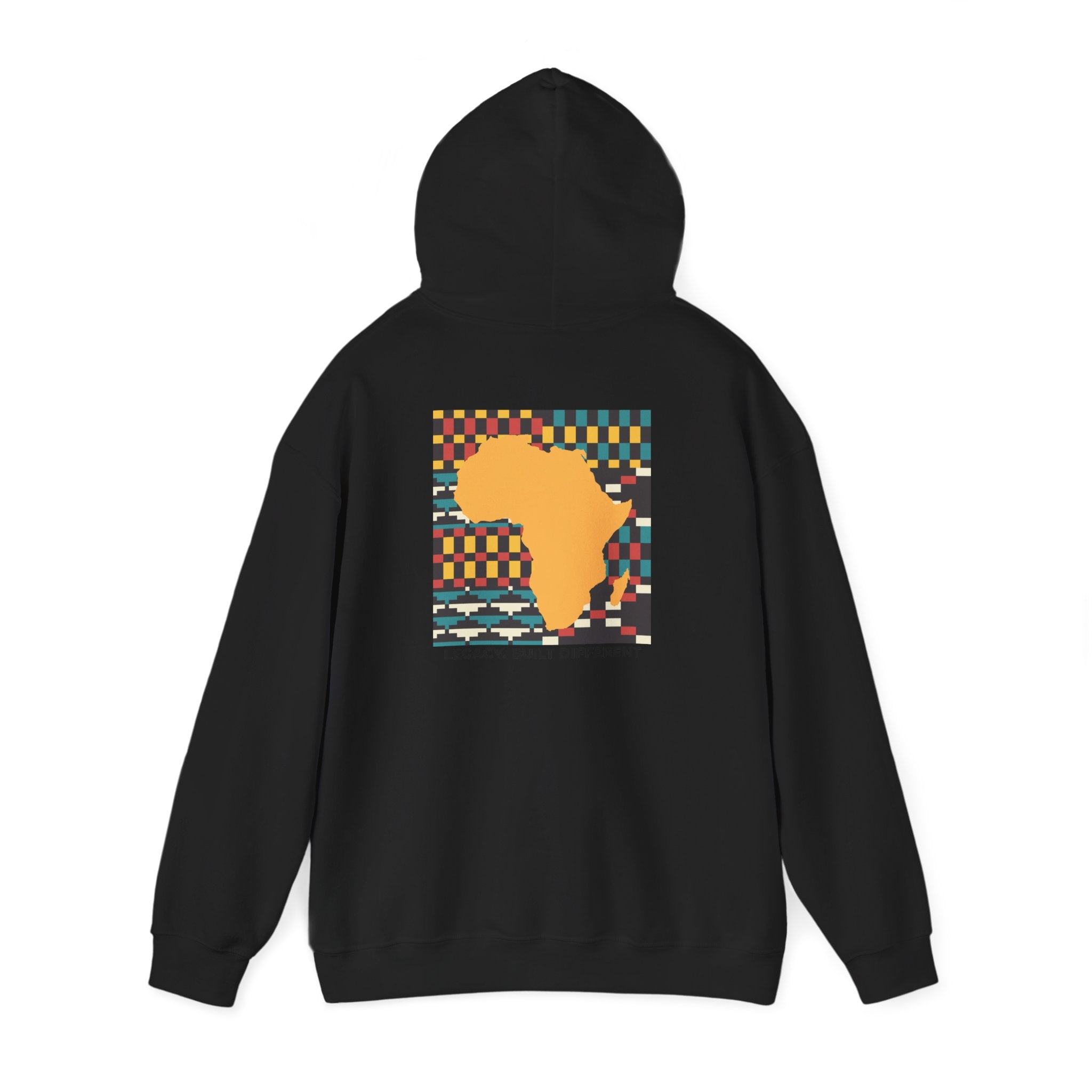 Africa Silhouette Kente Hoodie — "Legacy, Built Different"