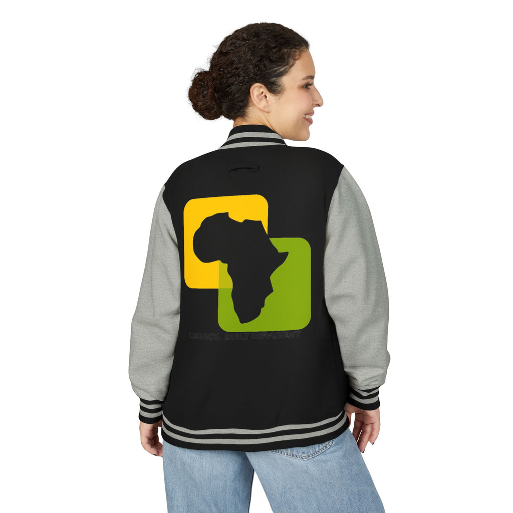 Letterman Jacket — Afrocentric Africa Map Design ("Legacy. Built Different")
