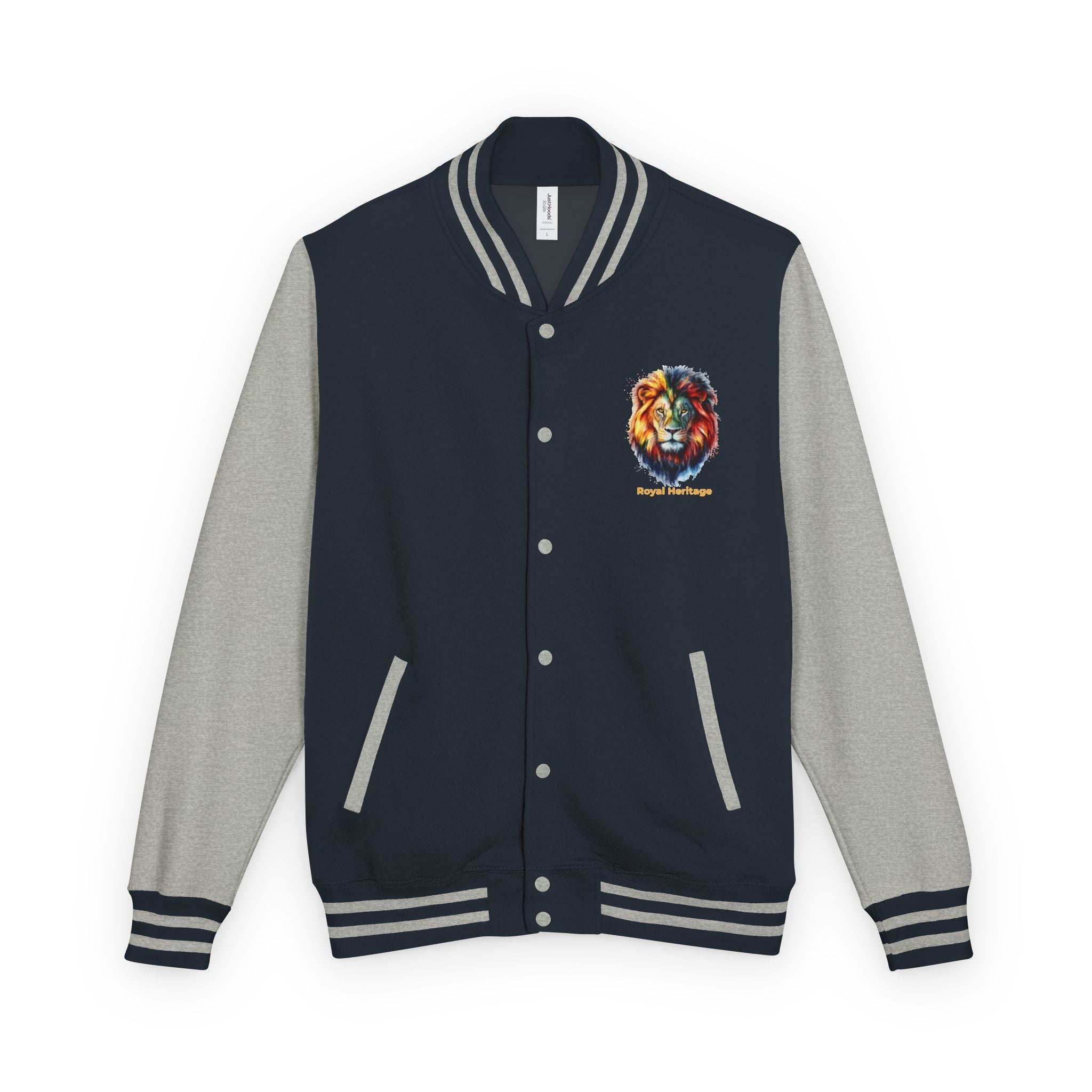 Lion Graphic Letterman Jacket — "Royal Heritage" Varsity Jacket
