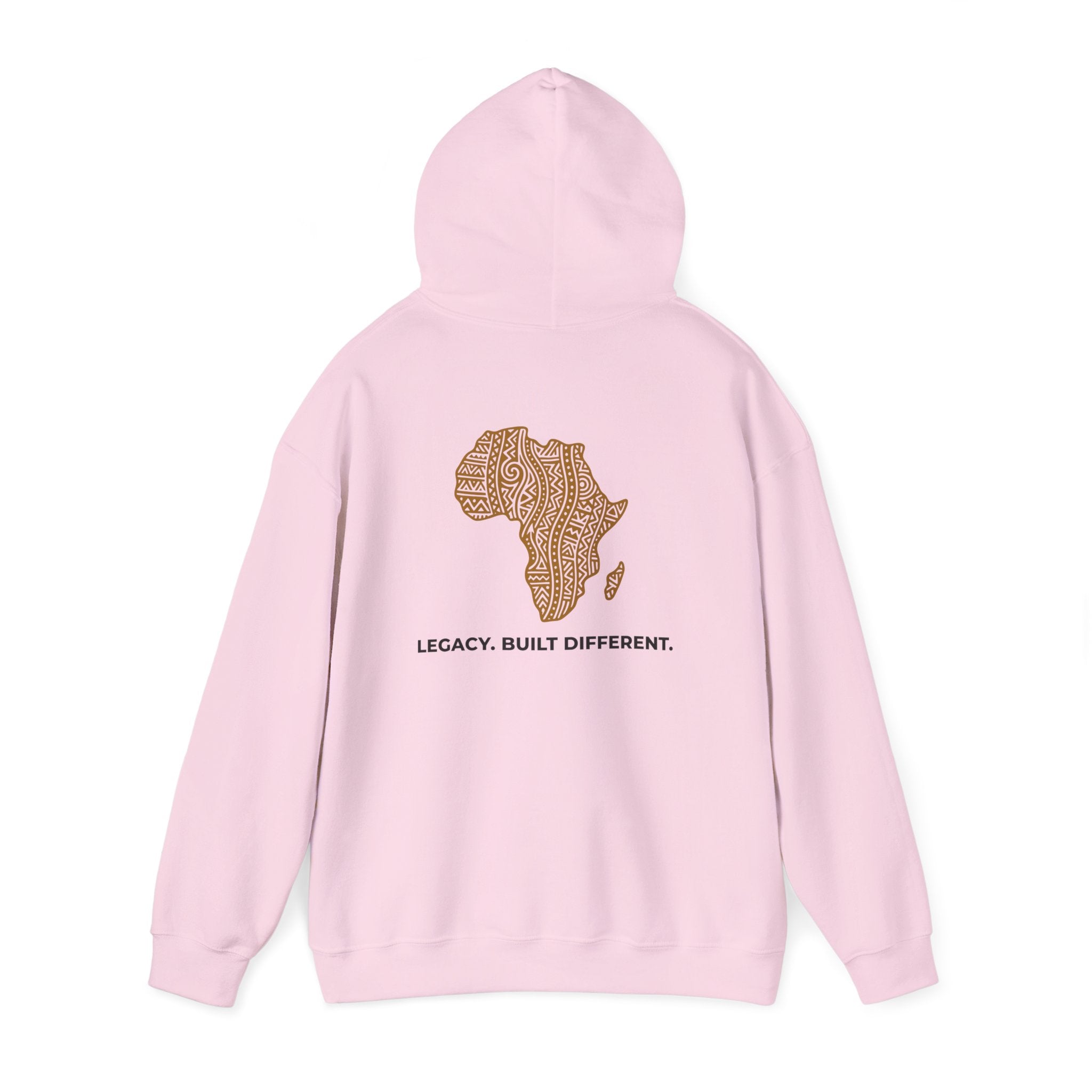 Africa Map Hoodie — 'Legacy. Built Different.' Cultural Pattern Pullover