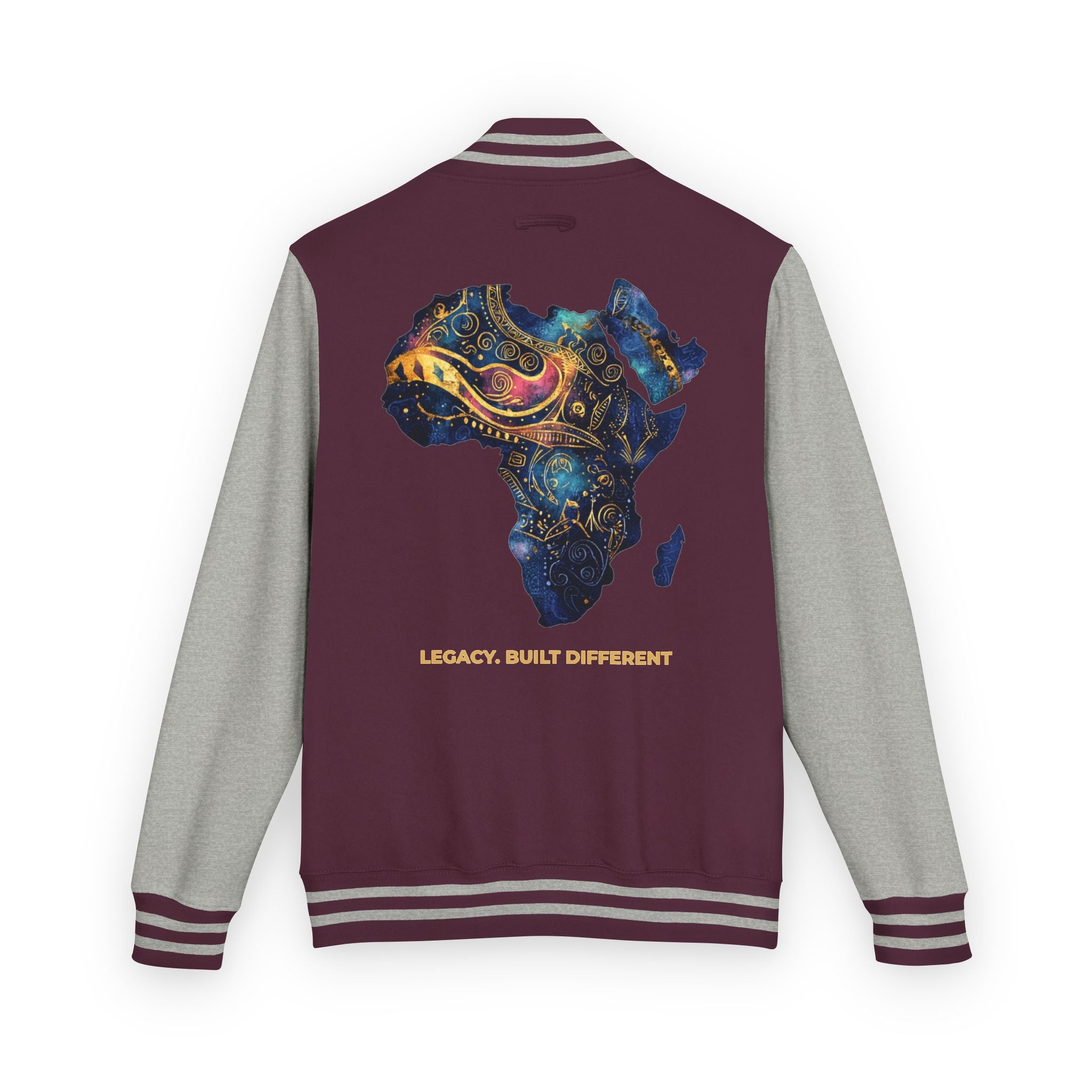 Africa Map Letterman Jacket — Colorful African Continent Graphic Bomber
