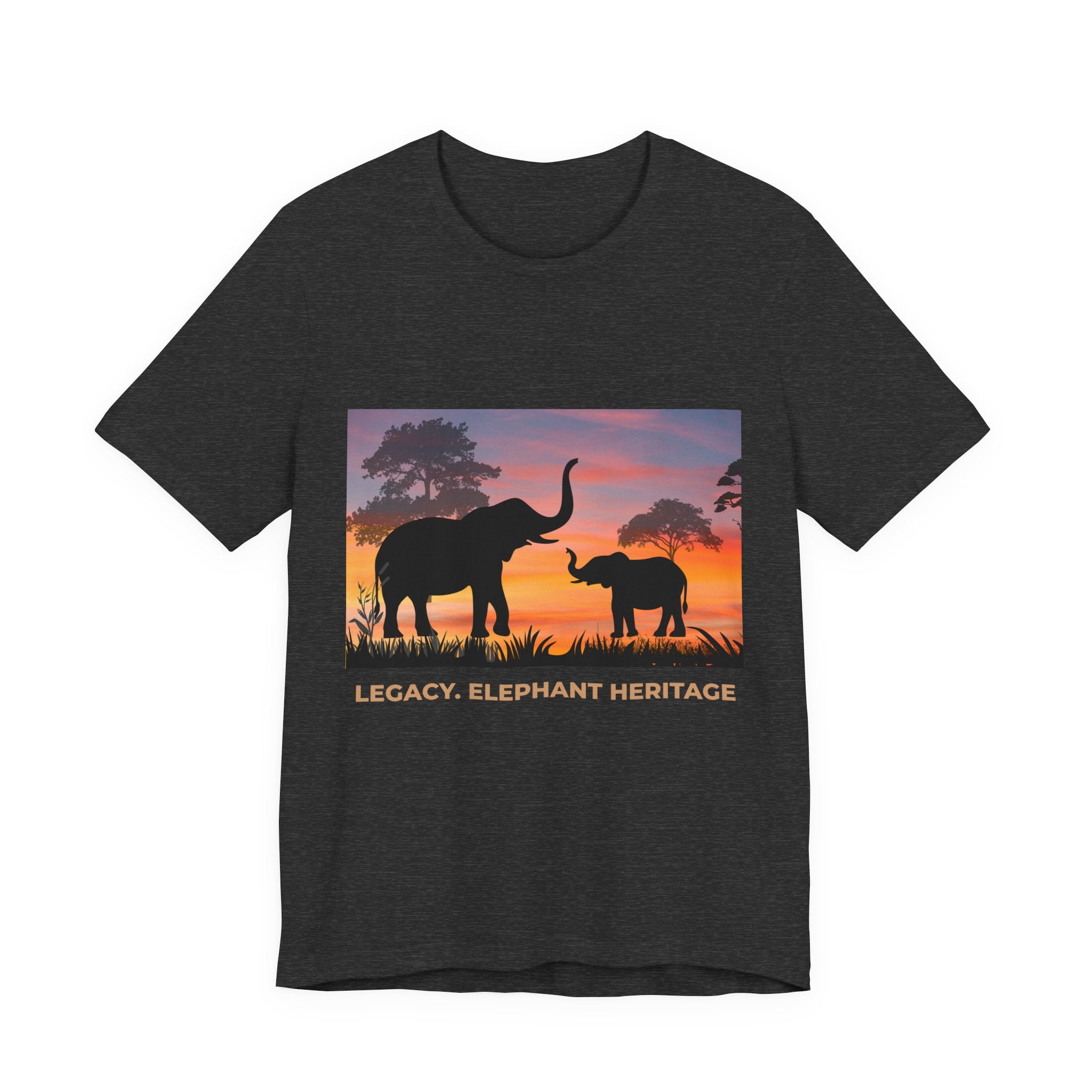 Elephant Sunset Tee — "Legacy, Elephant Heritage" Graphic T-Shirt