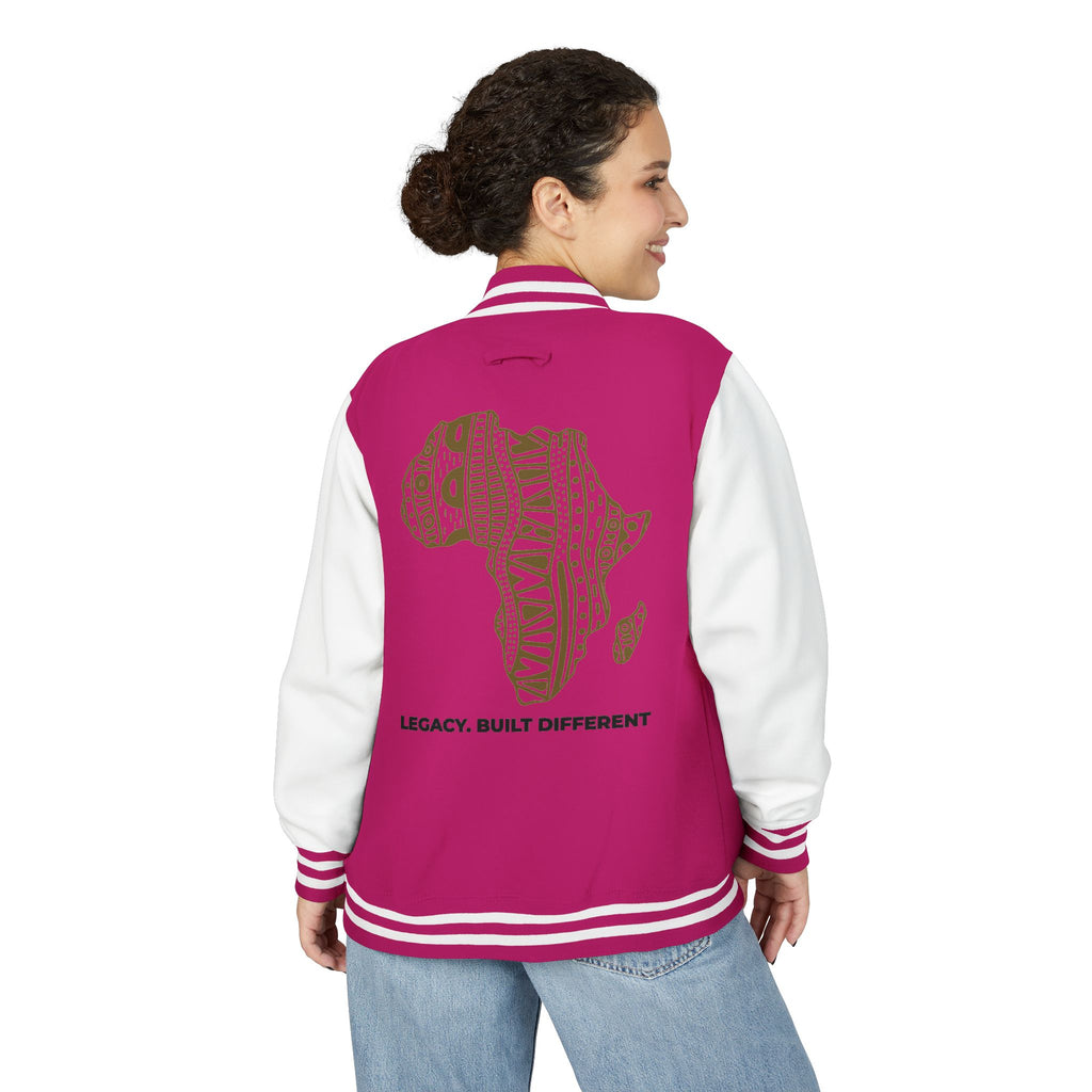 Letterman Jacket — African Pattern Map "Legacy. Built Different"