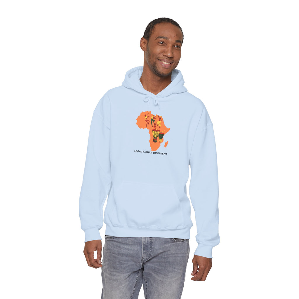 Africa Map Hoodie - 'Legacy. Built Different.' Afrocentric Graphic Pullover