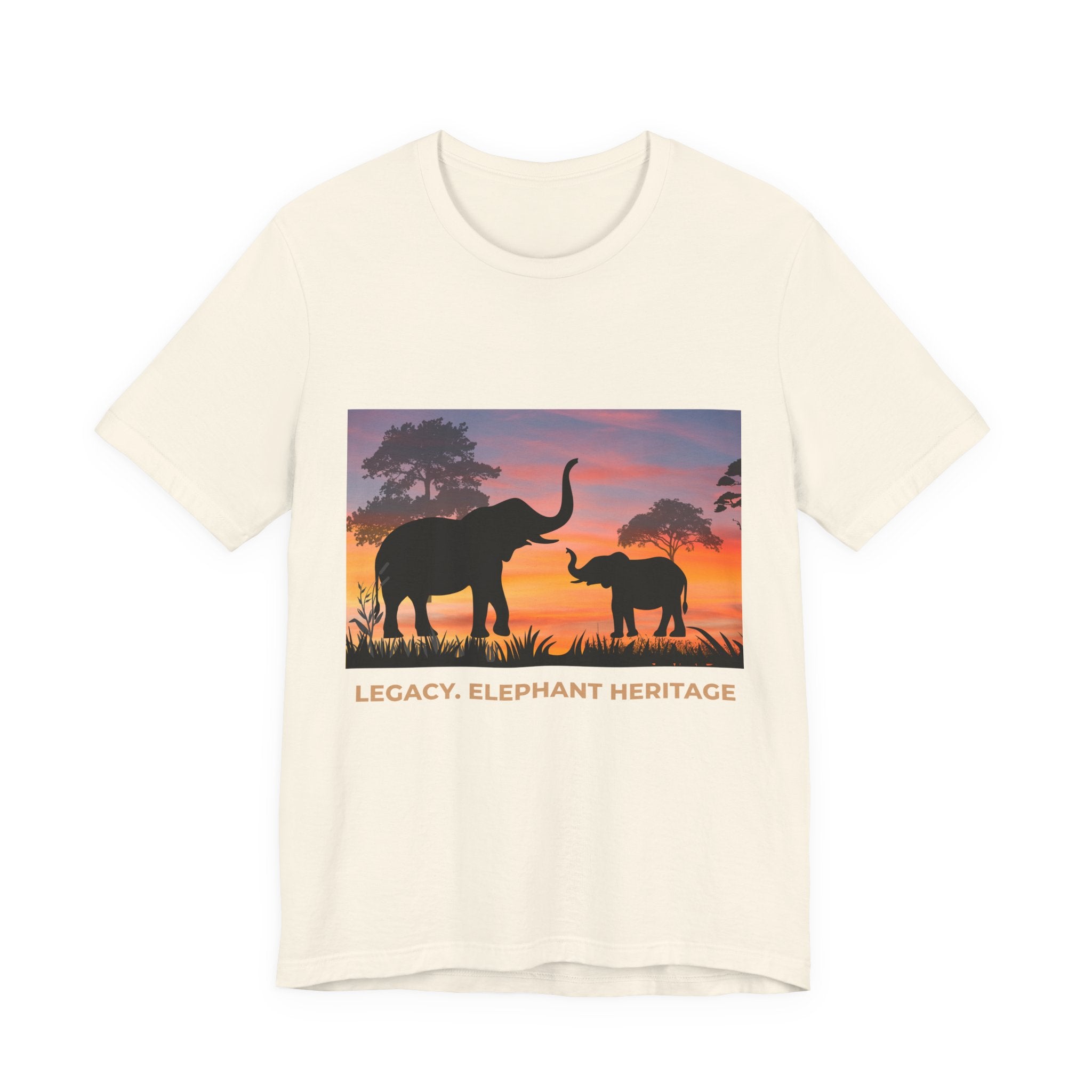 Elephant Sunset Tee — "Legacy, Elephant Heritage" Graphic T-Shirt