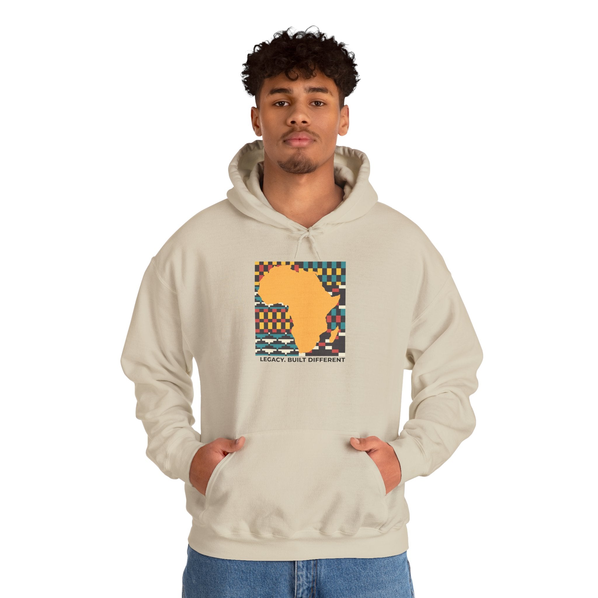 Africa Silhouette Kente Hoodie — "Legacy, Built Different"