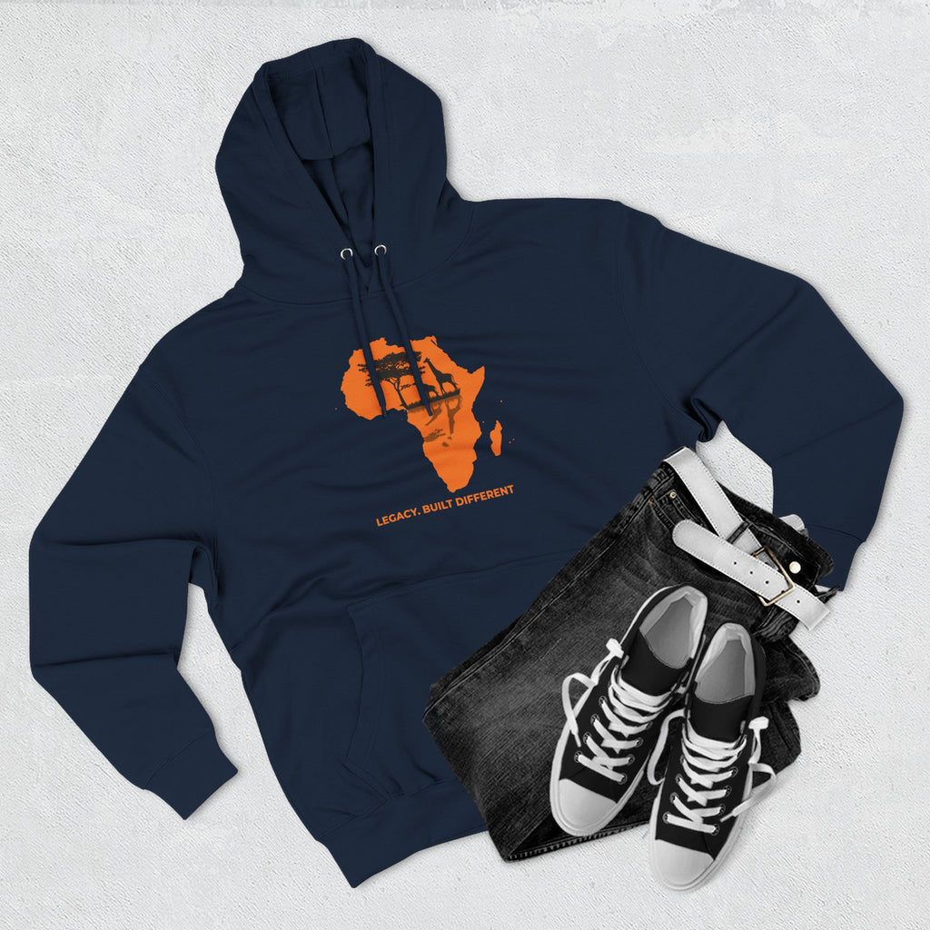 Africa Silhouette Hoodie — 'Legacy: Built Different' Graphic Pullover