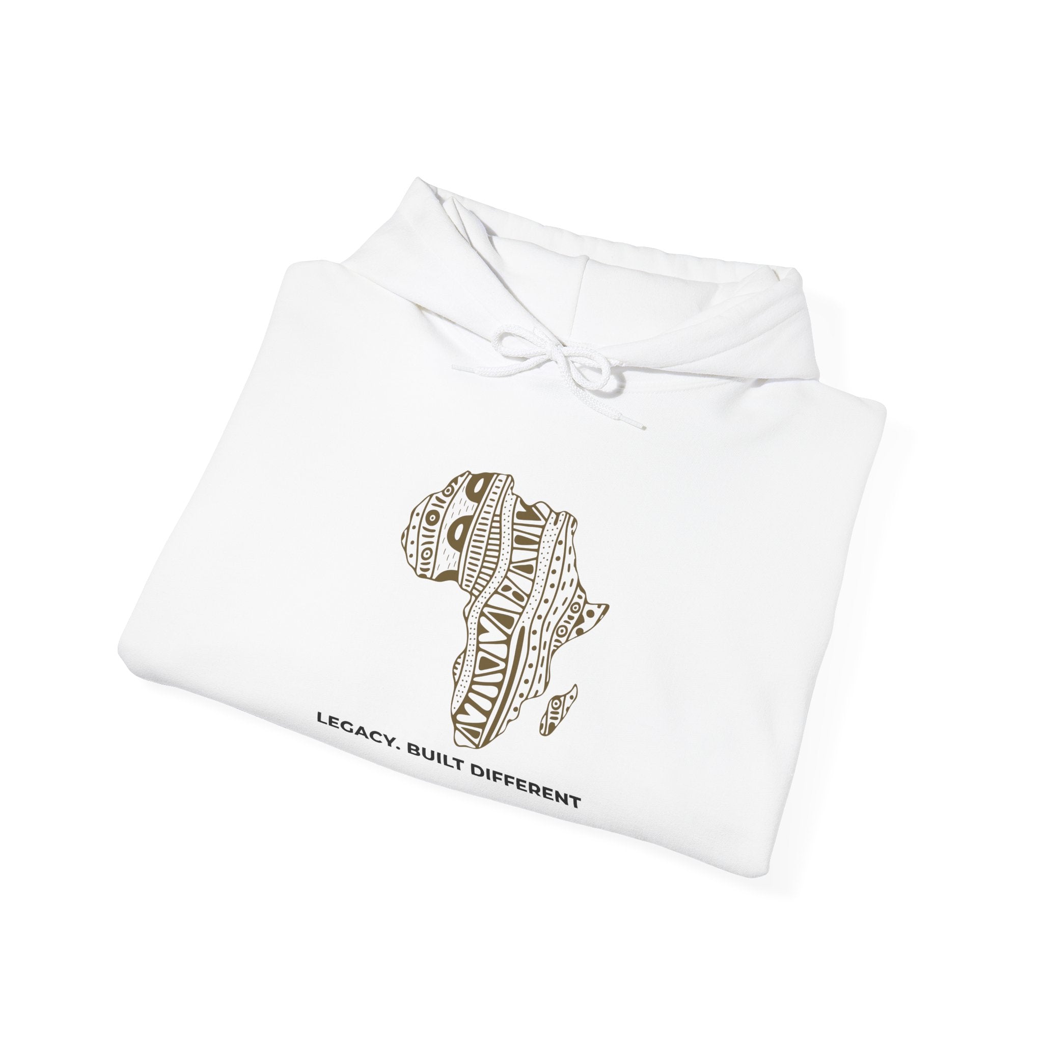 Africa Pattern Hoodie — "Legacy. Built Different." Graphic Sweatshirt