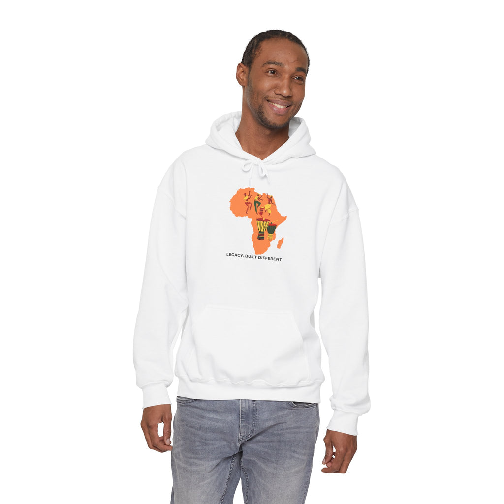 Africa Map Hoodie - 'Legacy. Built Different.' Afrocentric Graphic Pullover