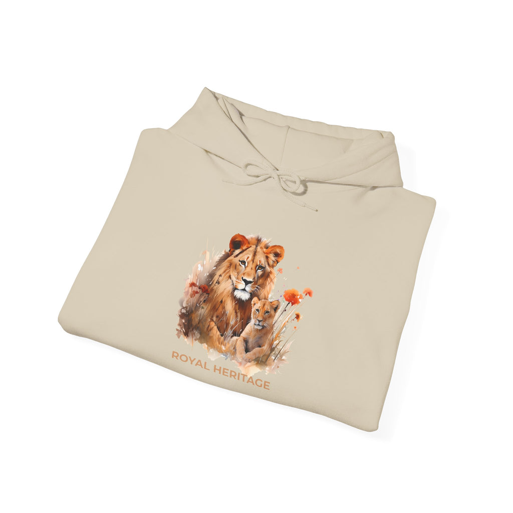 Hoodie — 'Royal Heritage' Lion & Cub Graphic Pullover