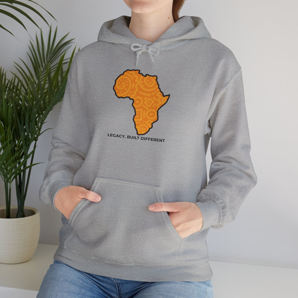 Africa Map Hoodie — "Legacy. Built Different." Printed Pullover