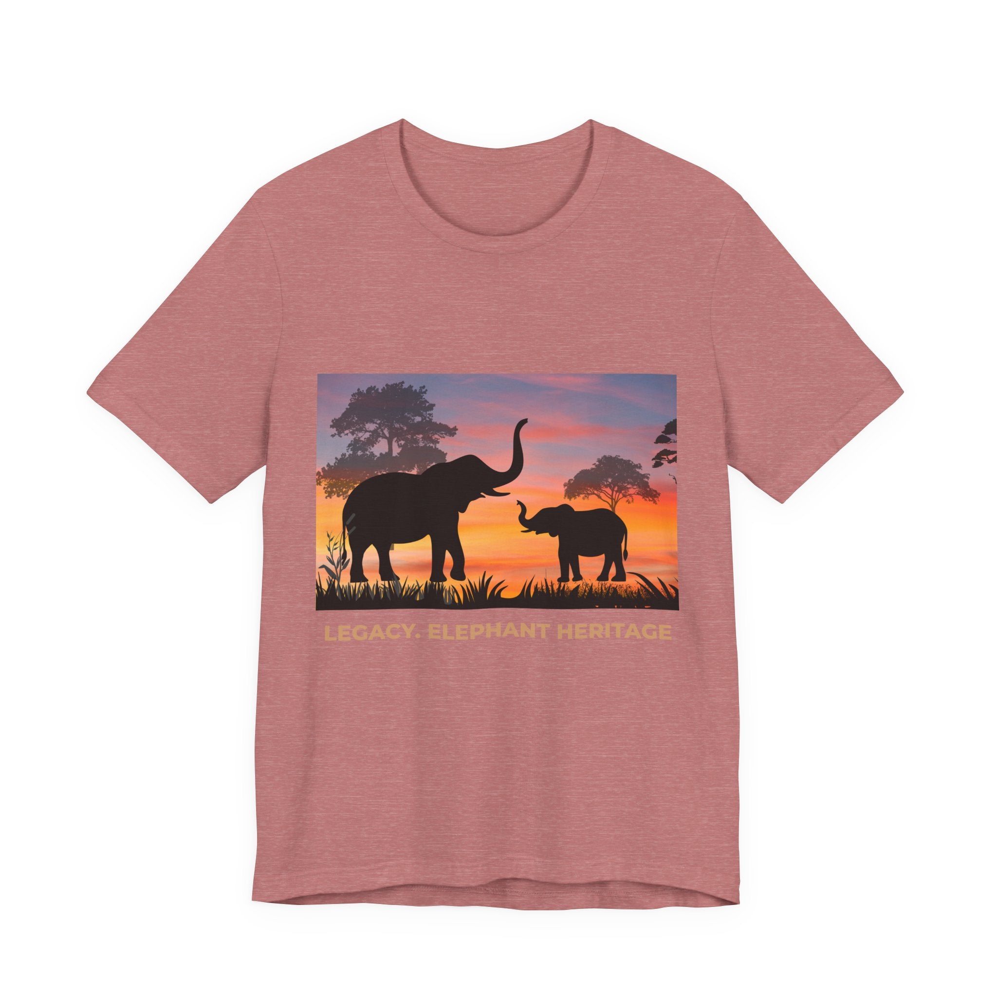 Elephant Sunset Tee — "Legacy, Elephant Heritage" Graphic T-Shirt