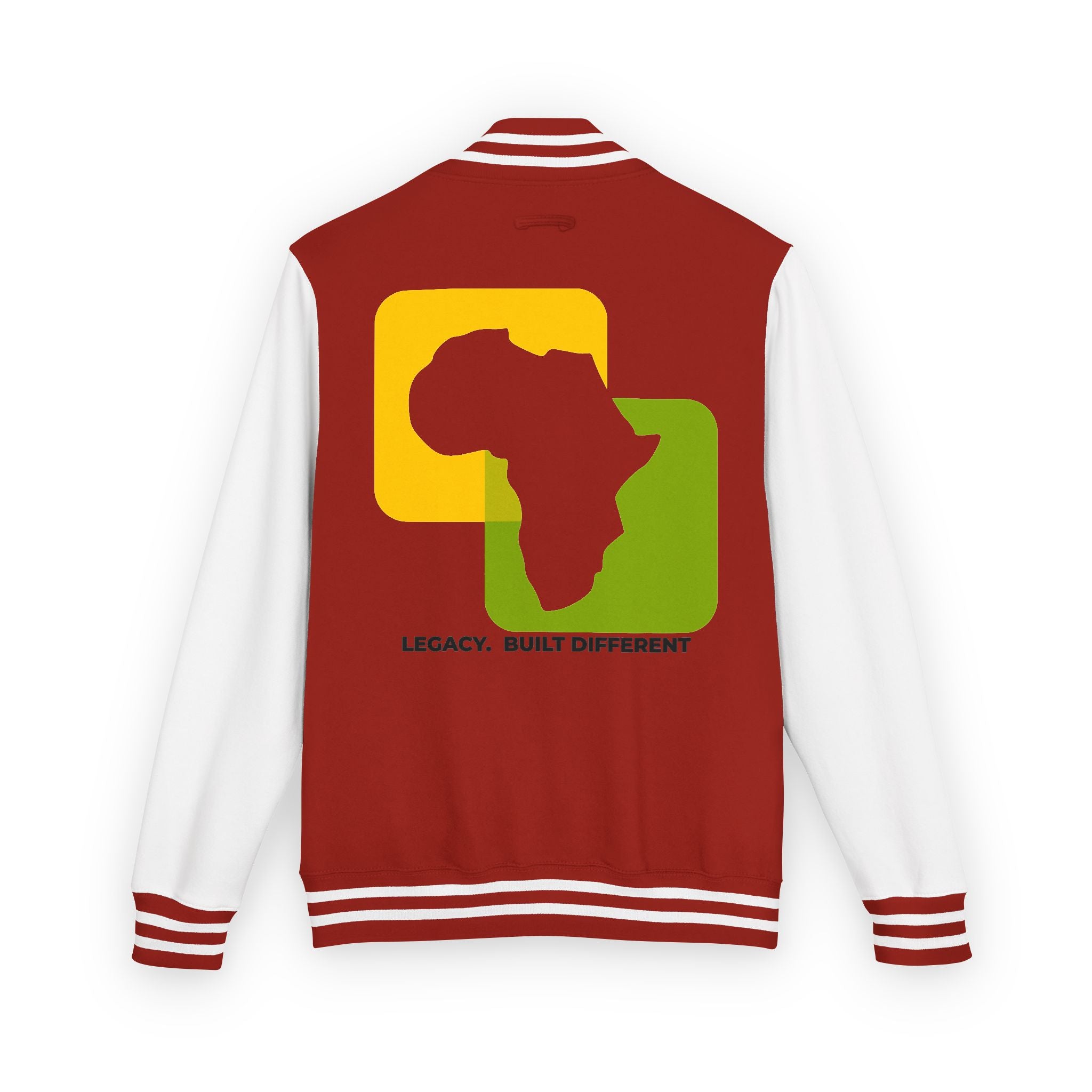 Letterman Jacket — Afrocentric Africa Map Design ("Legacy. Built Different")