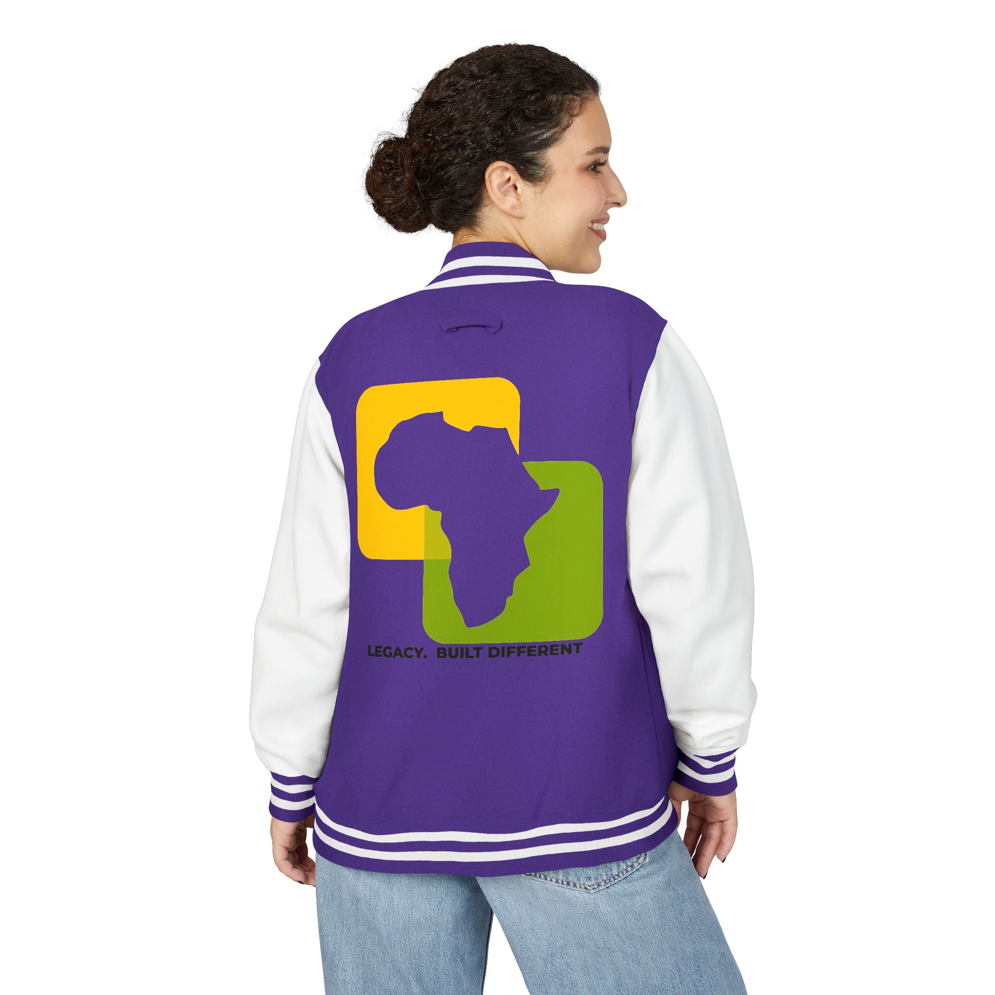 Letterman Jacket — Afrocentric Africa Map Design ("Legacy. Built Different")
