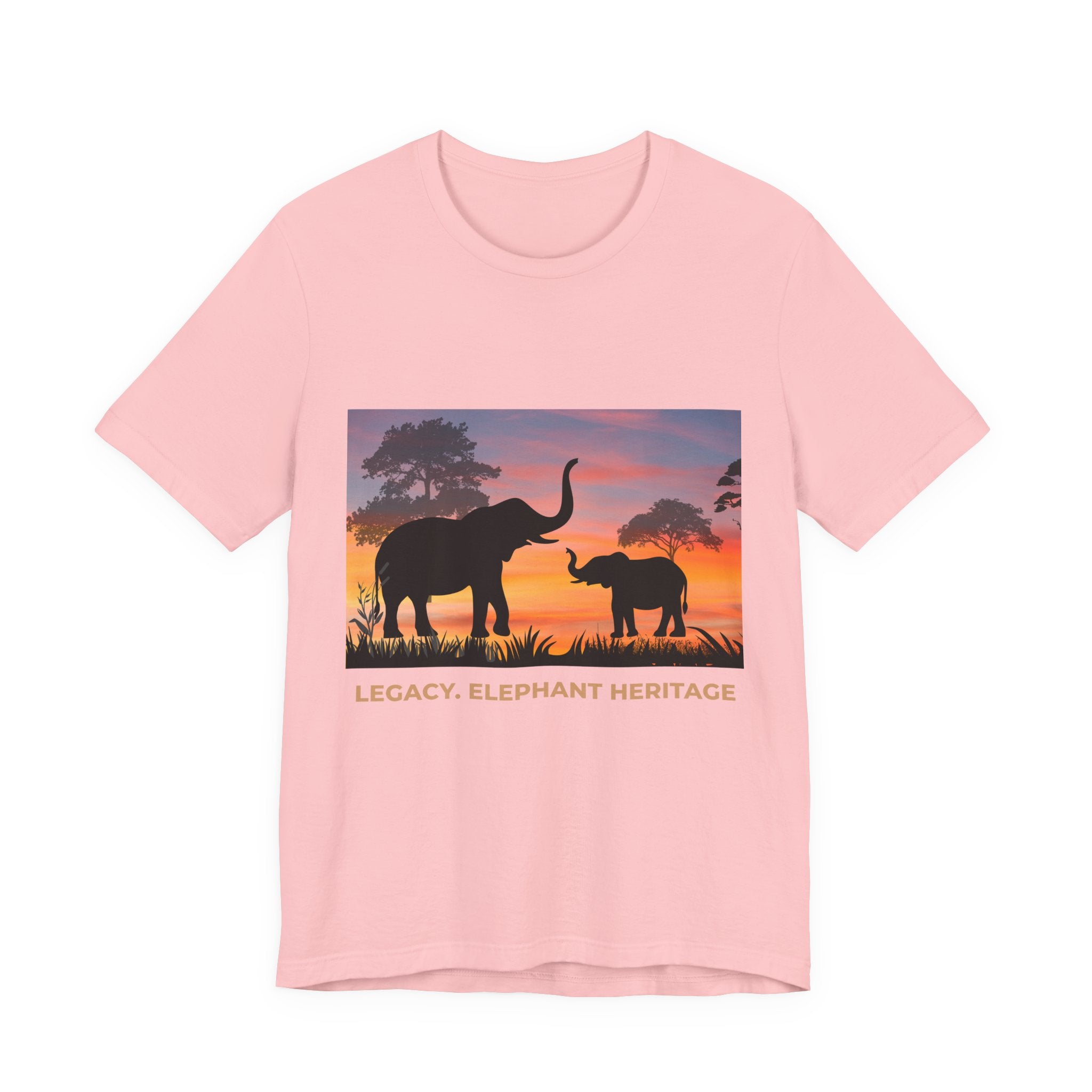 Elephant Sunset Tee — "Legacy, Elephant Heritage" Graphic T-Shirt