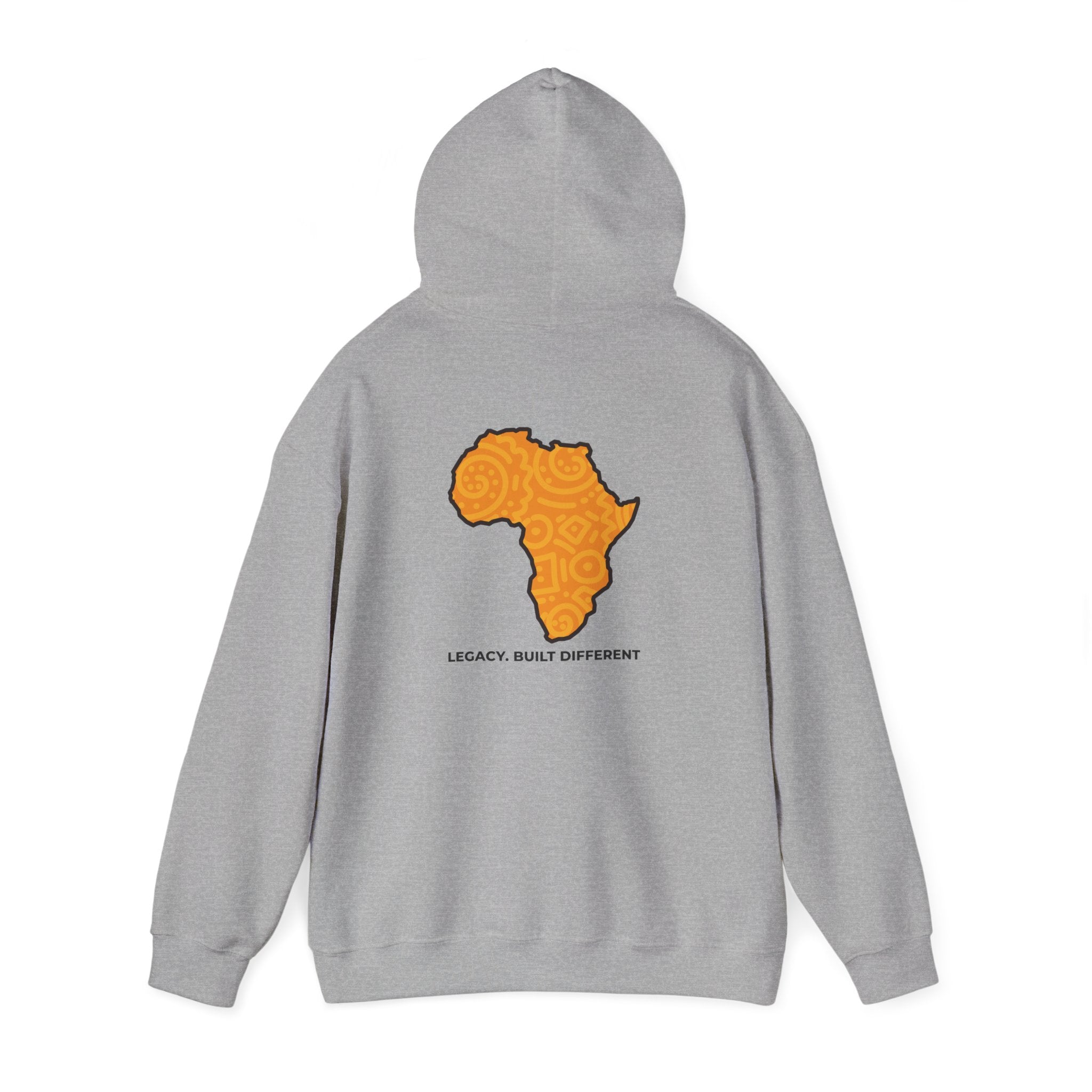 Africa Map Hoodie — "Legacy. Built Different." Printed Pullover