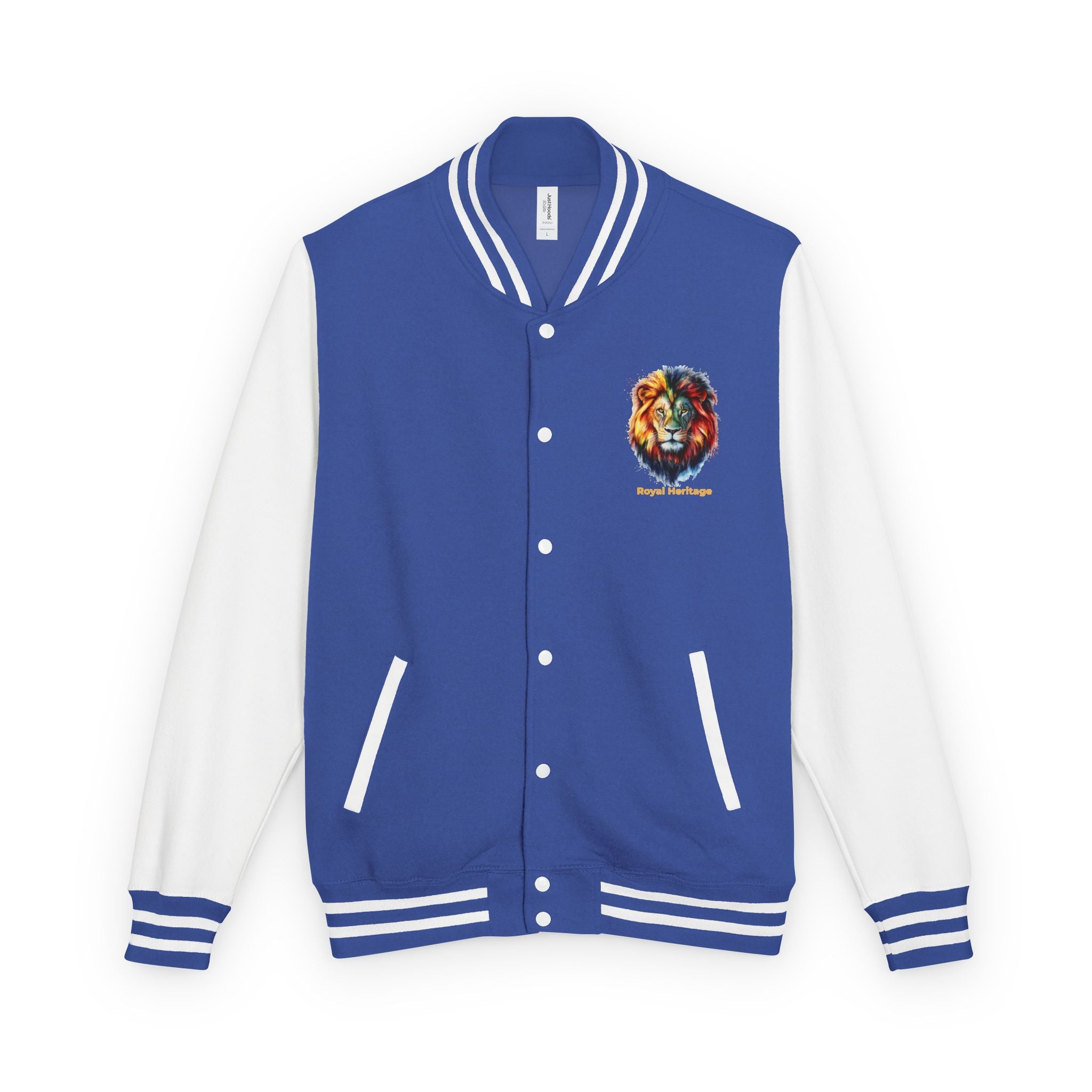 Lion Graphic Letterman Jacket — "Royal Heritage" Varsity Jacket