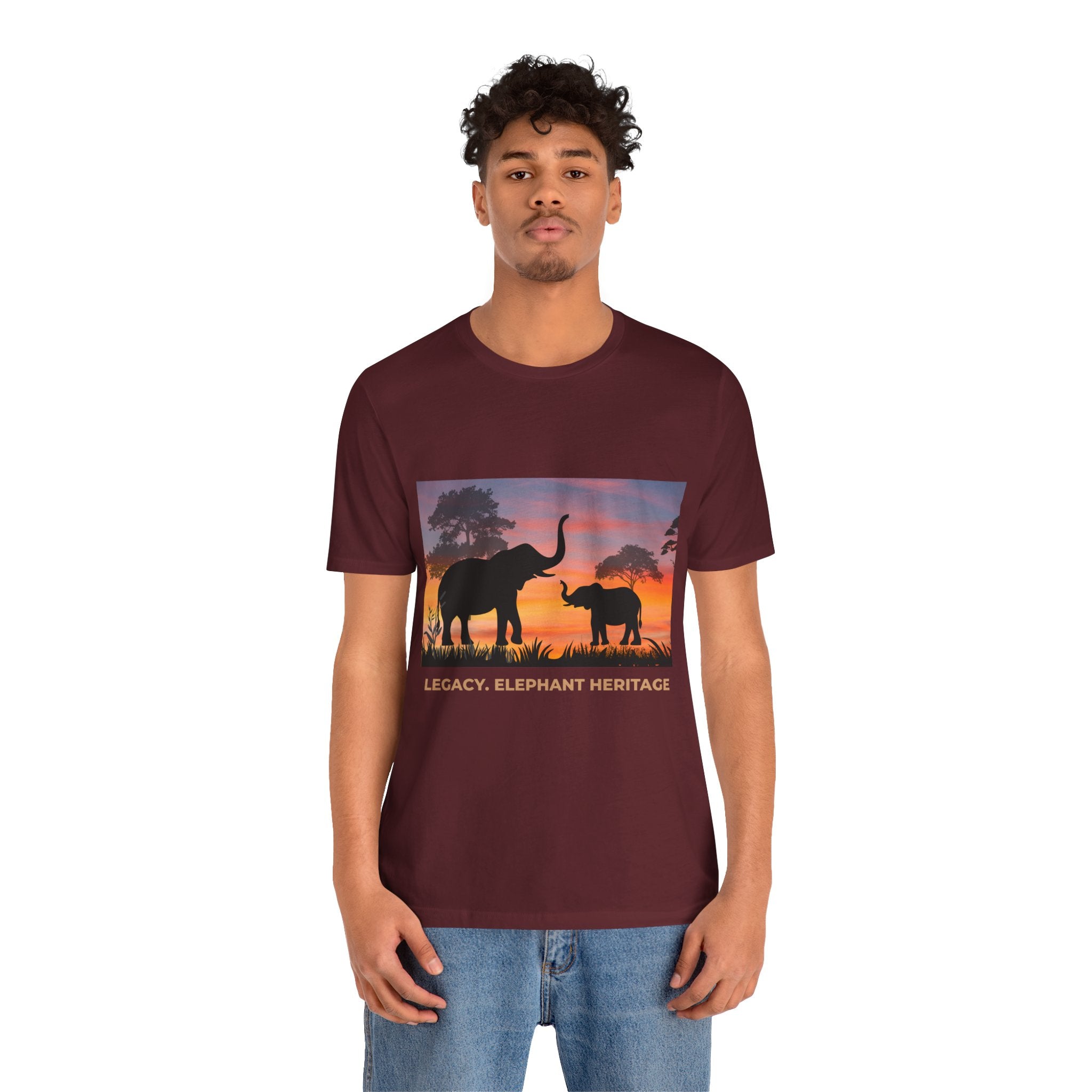Elephant Sunset Tee — "Legacy, Elephant Heritage" Graphic T-Shirt
