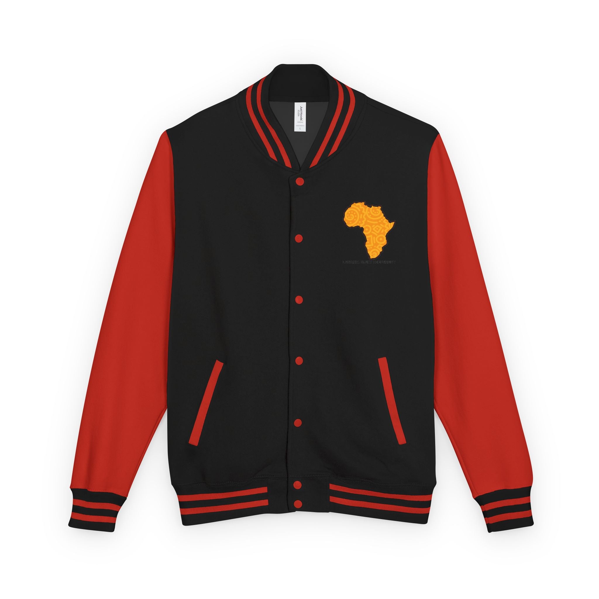 Africa Pattern Letterman Jacket — "Legacy. Built Different" Varsity Coat