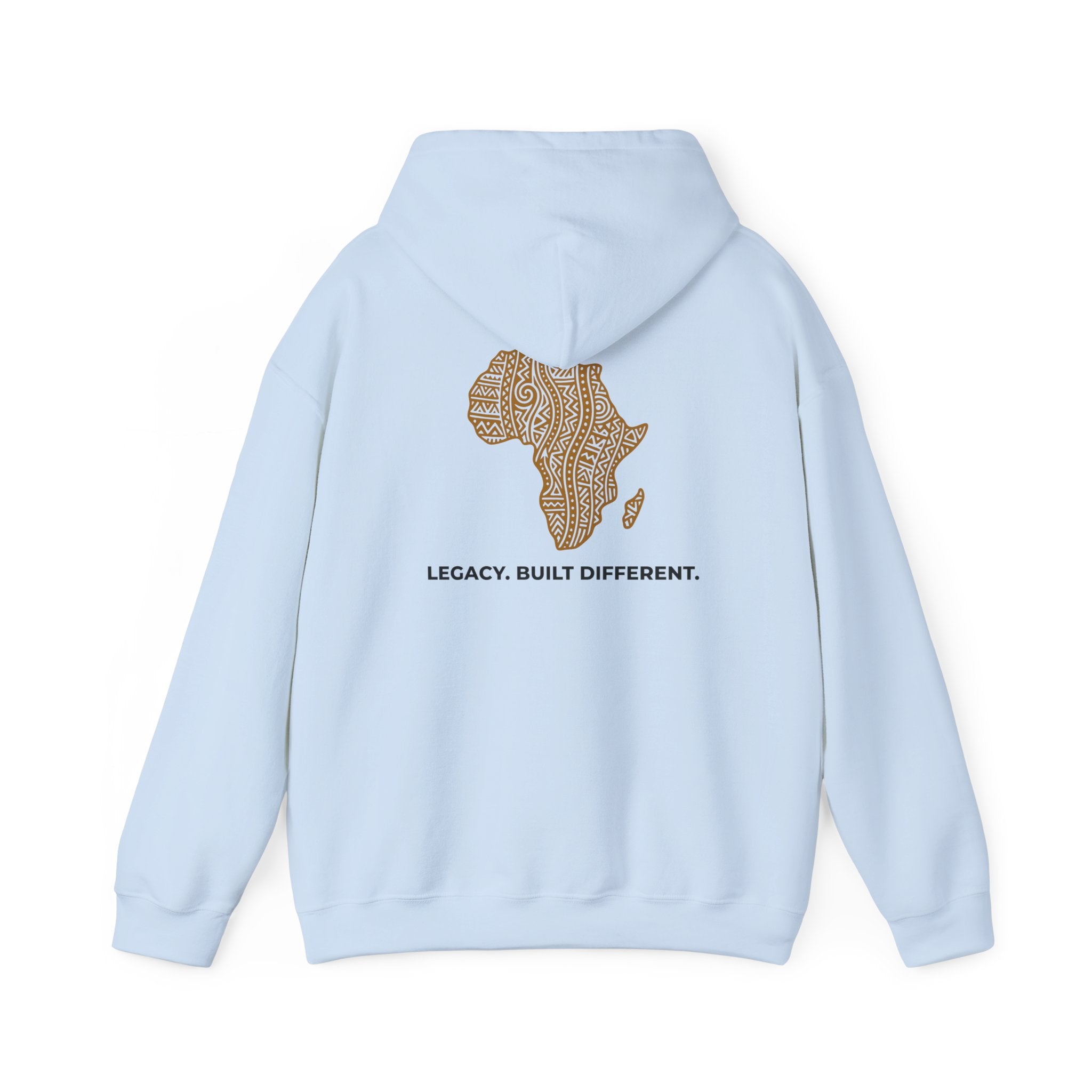 Africa Map Hoodie — 'Legacy. Built Different.' Cultural Pattern Pullover